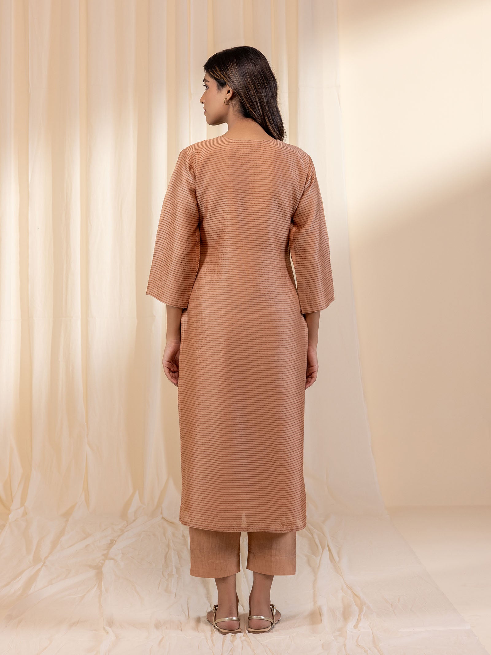 Skin Tones Honey Chanderi Kurta