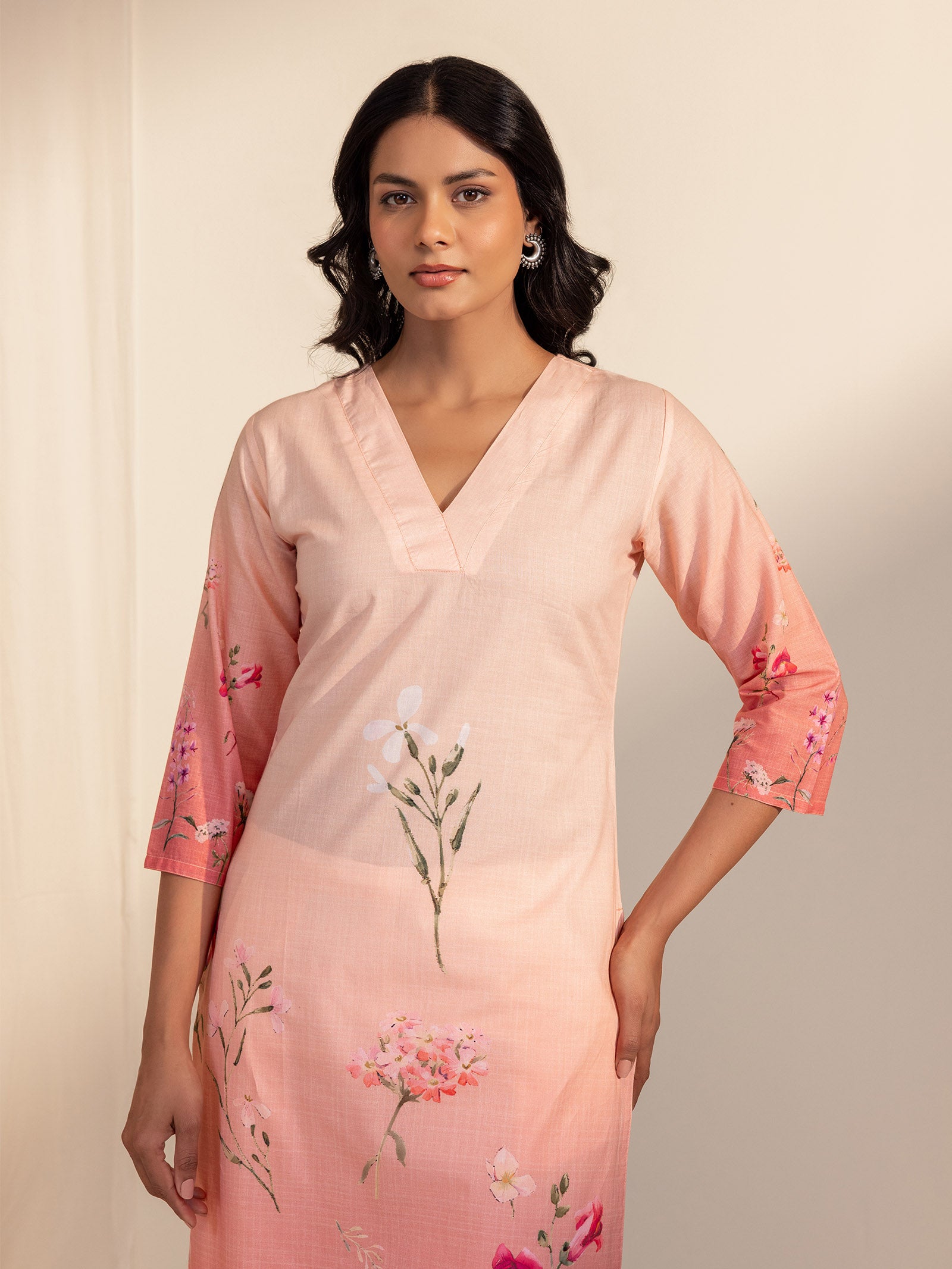 WITP Peach Cotton Kurta