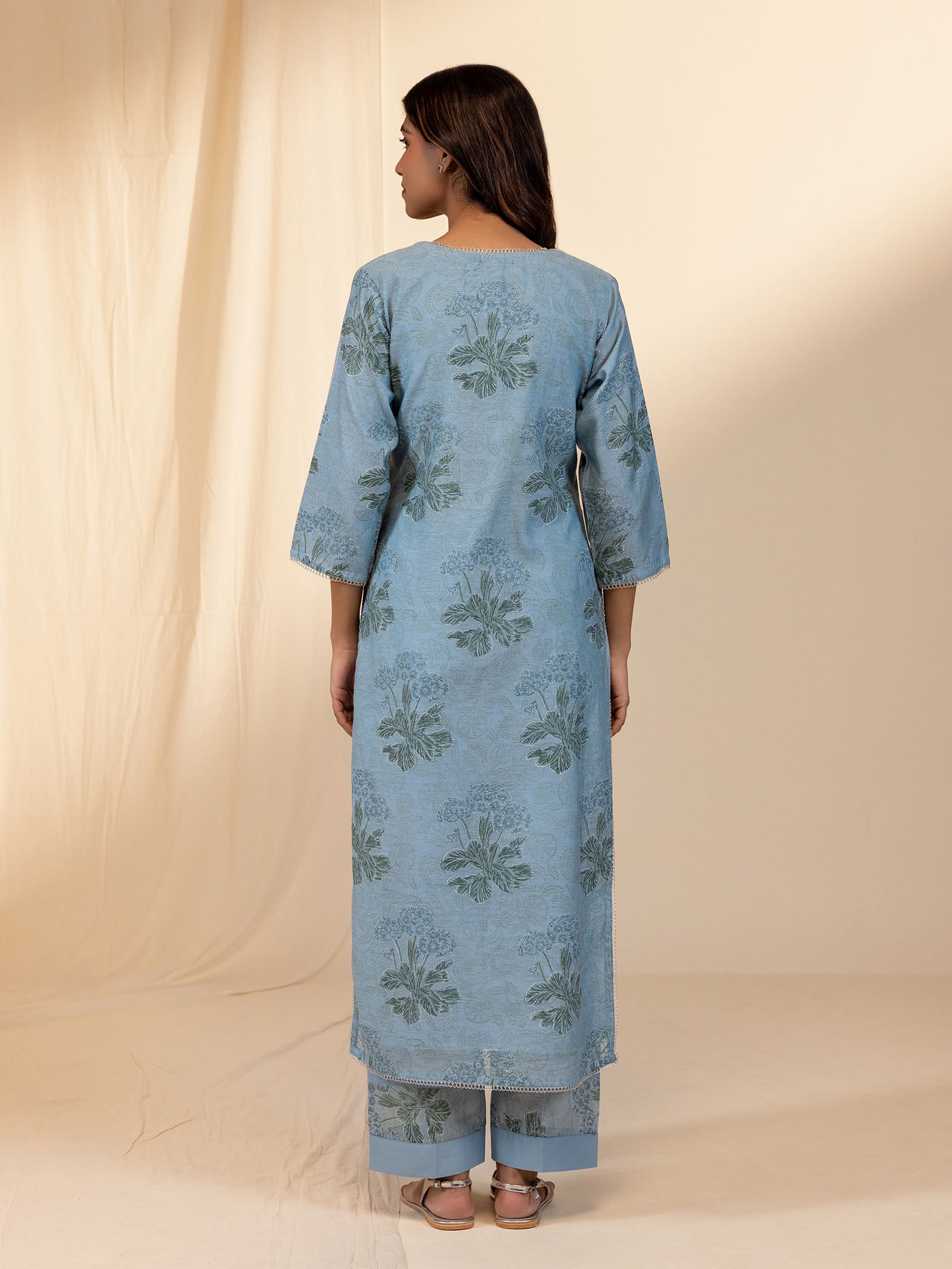 Silver Smith Blue Chanderi Kurta