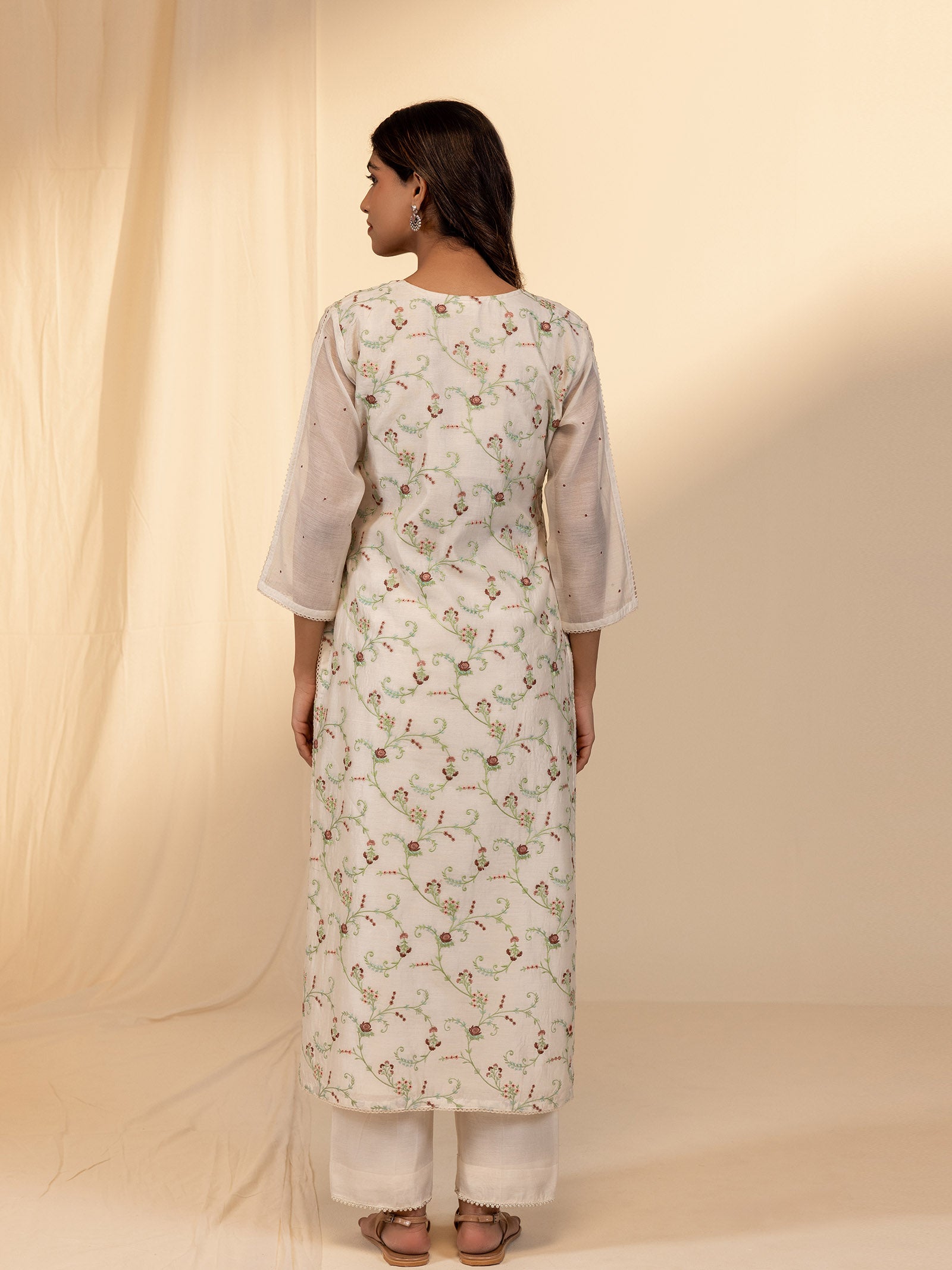 Skin Tones Ivory Chanderi Kurta