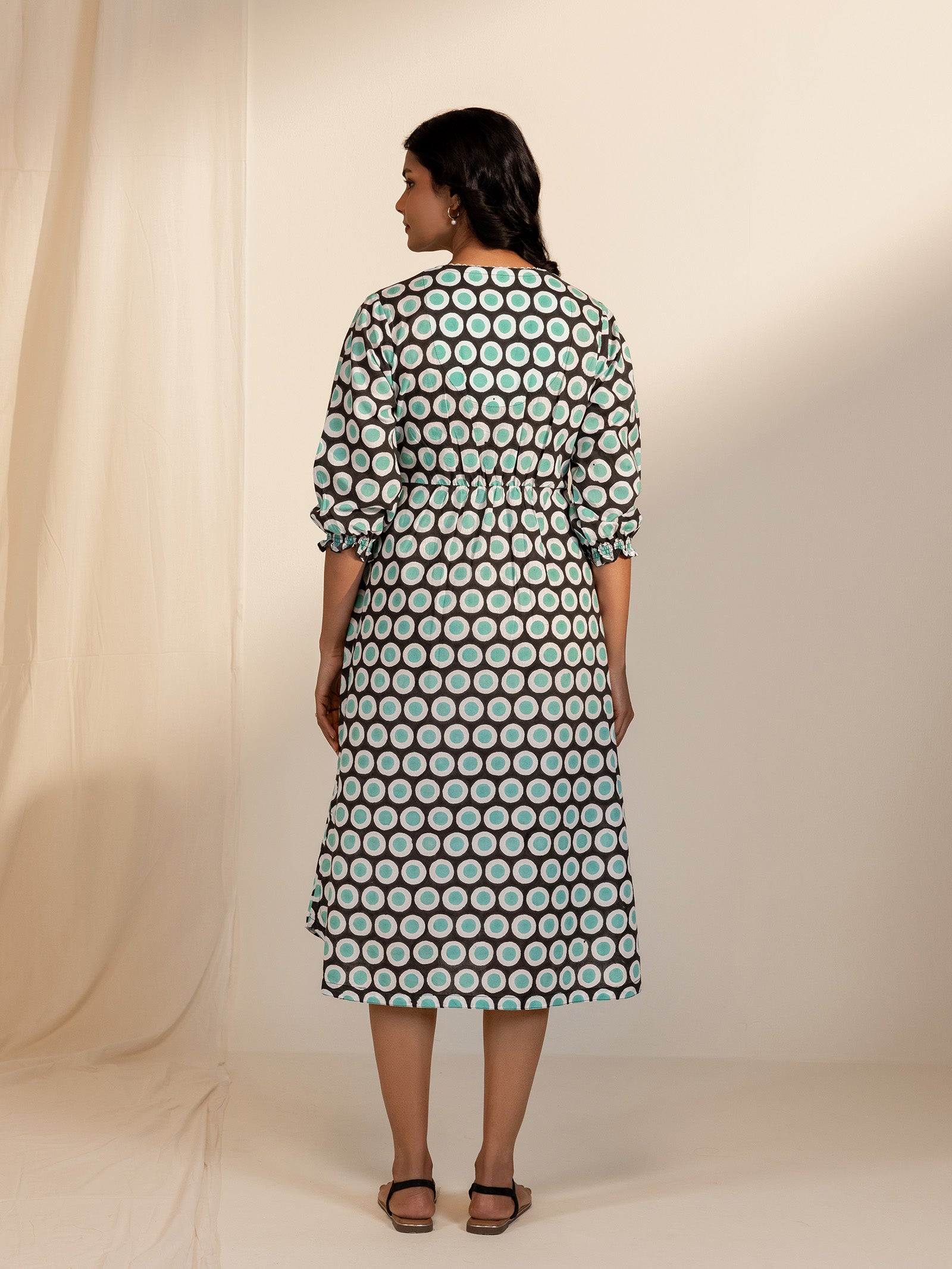 Colour Chrome Turquoise Cotton Dress