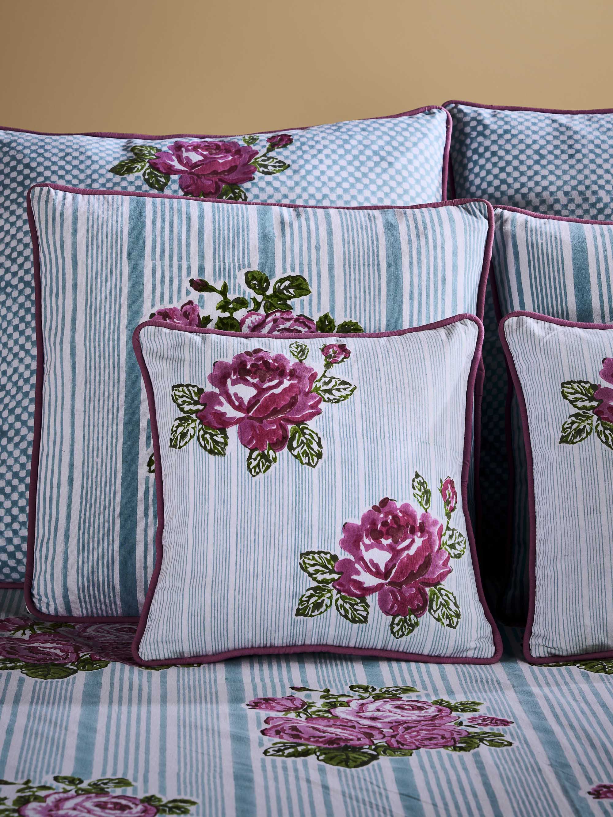 Cottage Rose 12" x 12" Cushion Cover