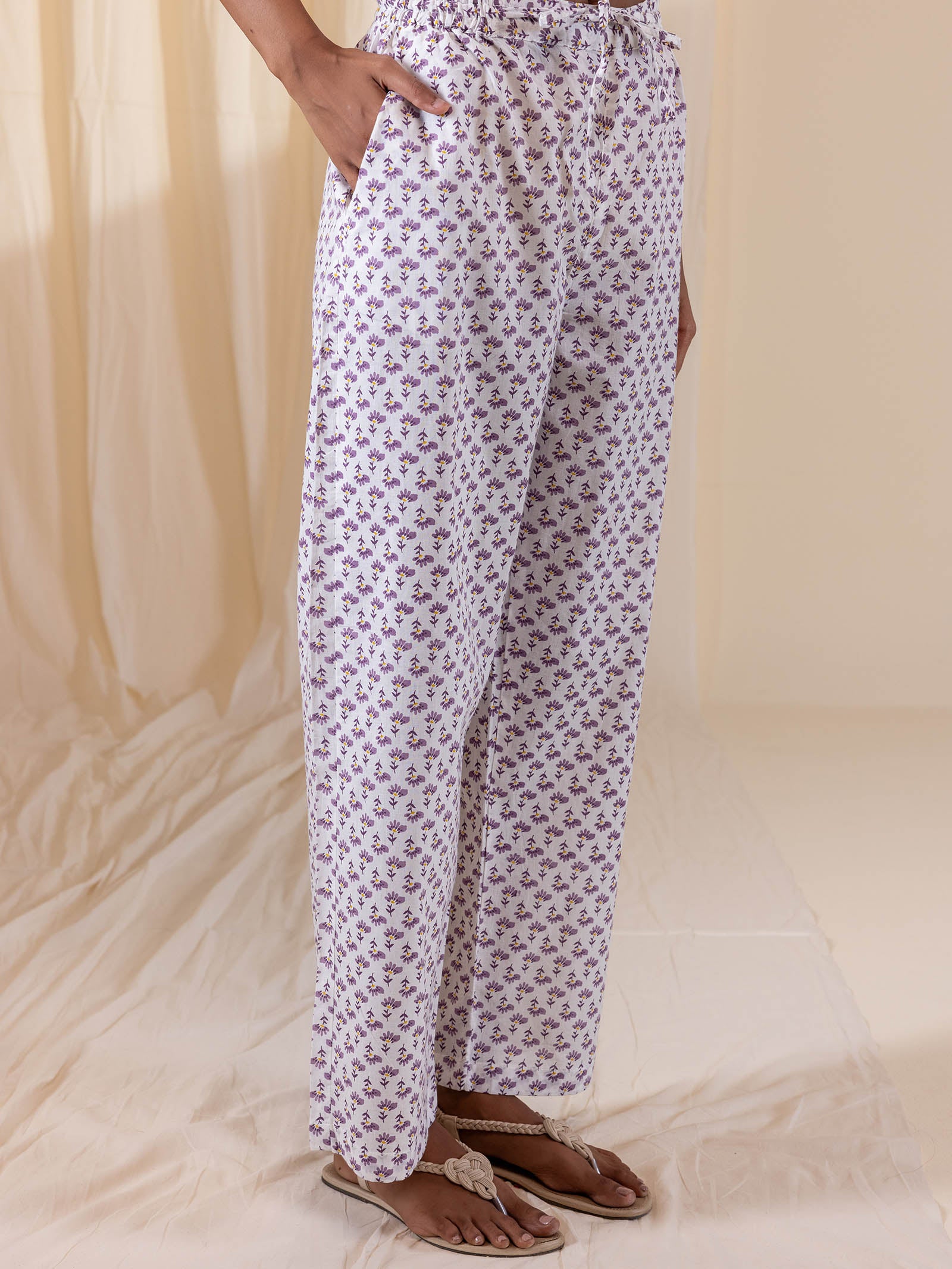 Lavender Dew Cotton Night Suit