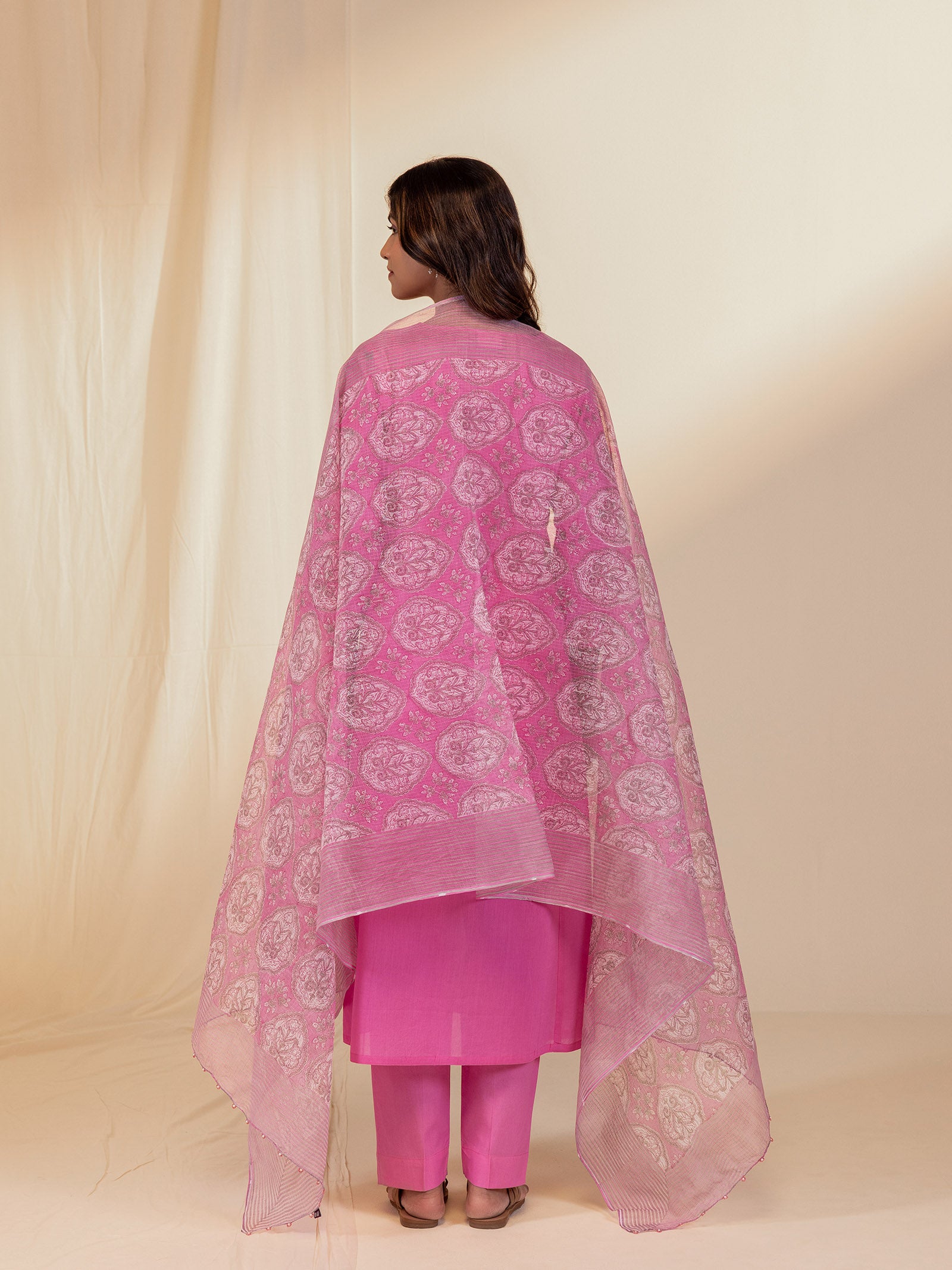 The Artisans Blush Kota Dupatta