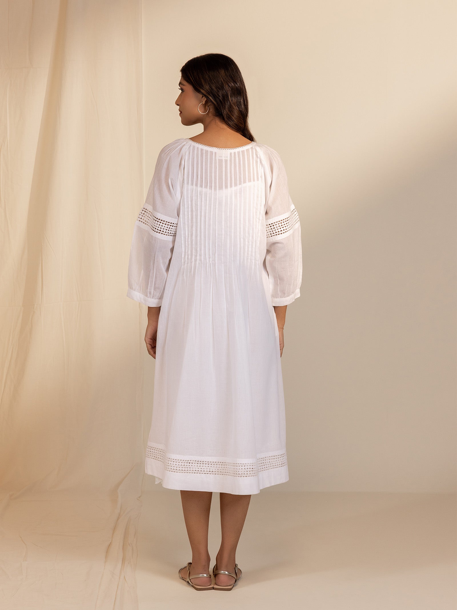 White Wash Lace Voile Dress