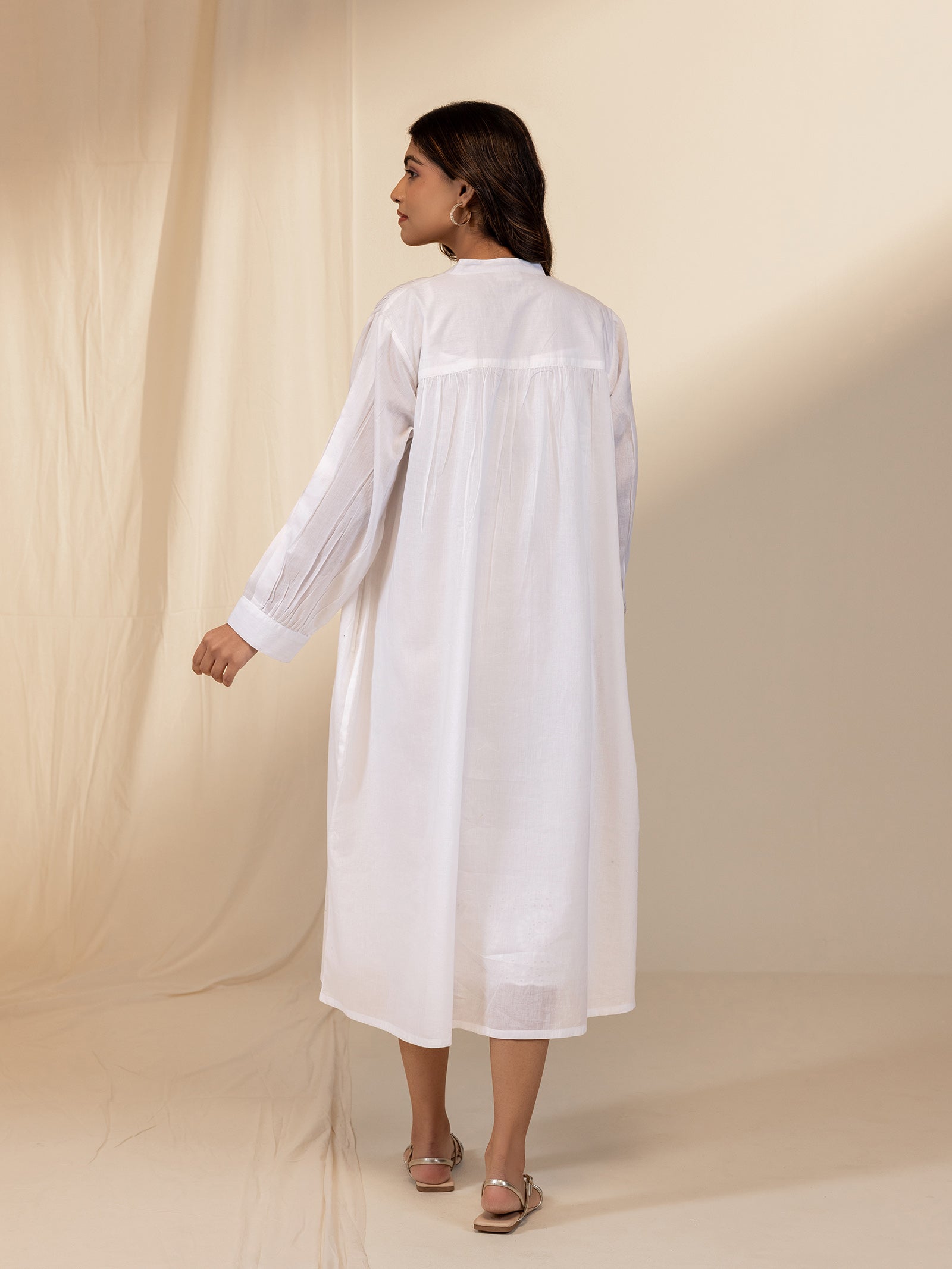 White Wash Mukaish Voile Tunic