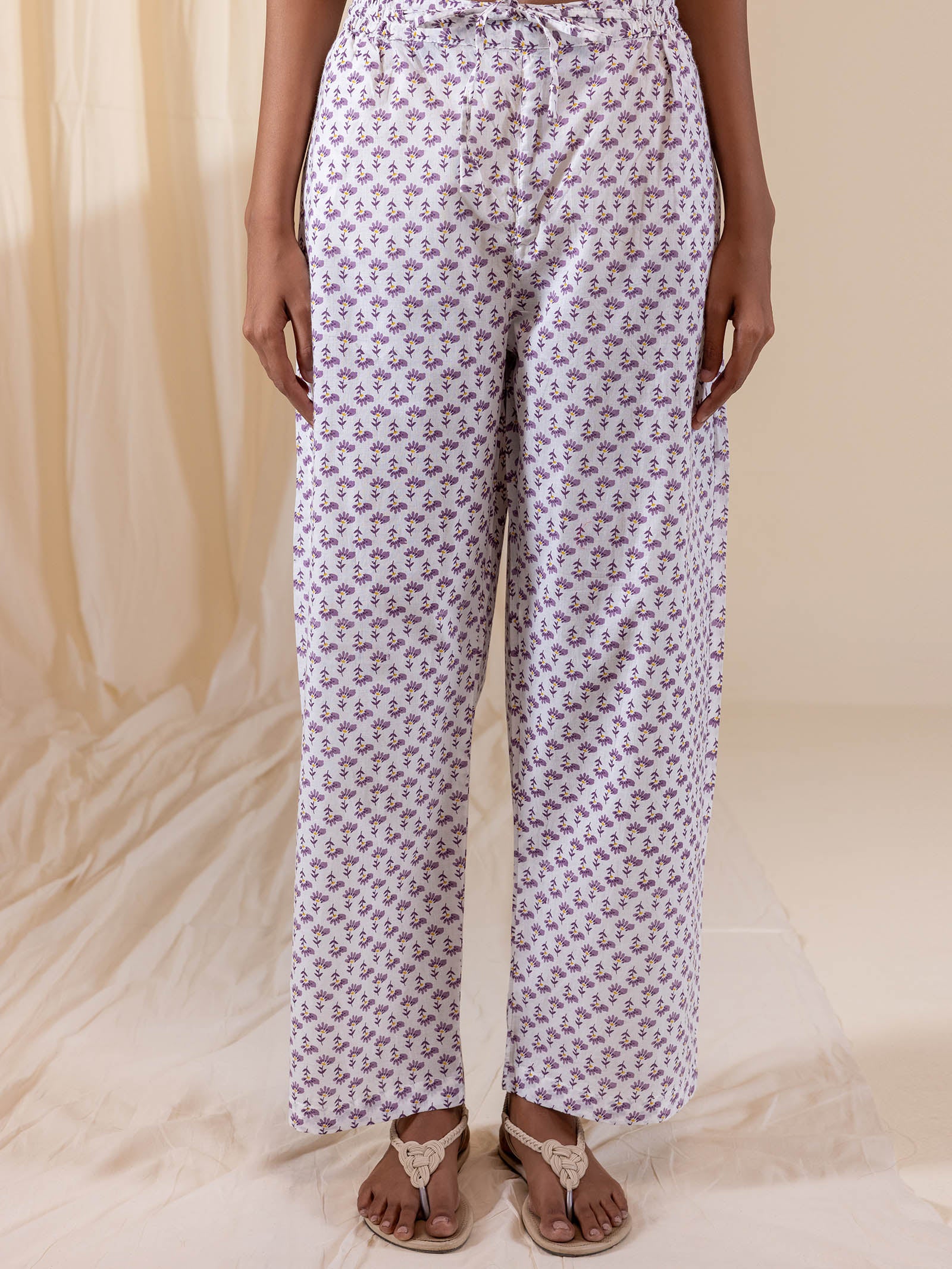 Lavender Dew Cotton Night Suit