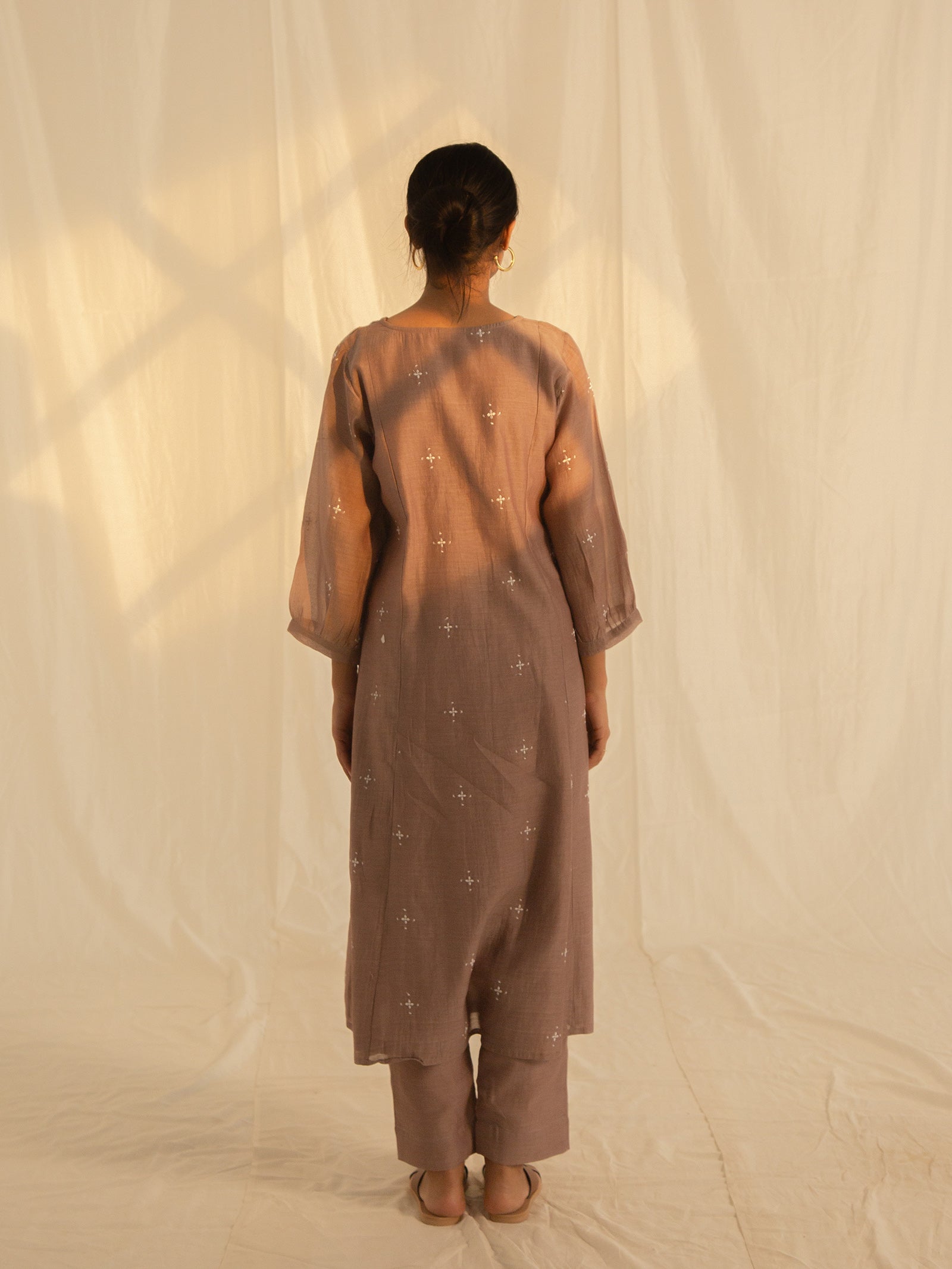 Needle Work Mushroom Chanderi Kurta