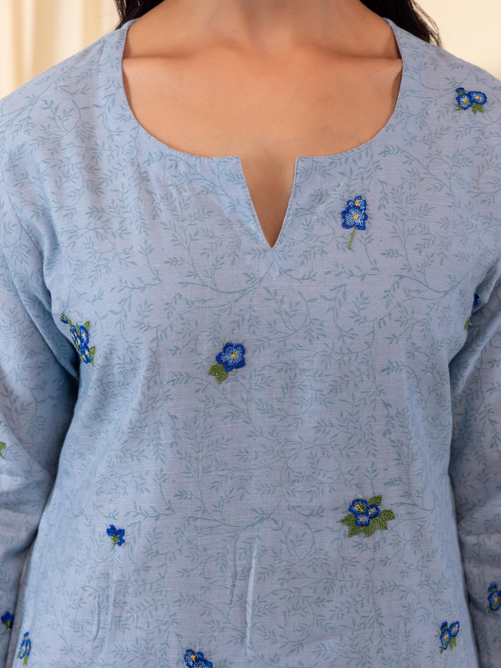 Alice In Wonderland Blue Chanderi Kurta