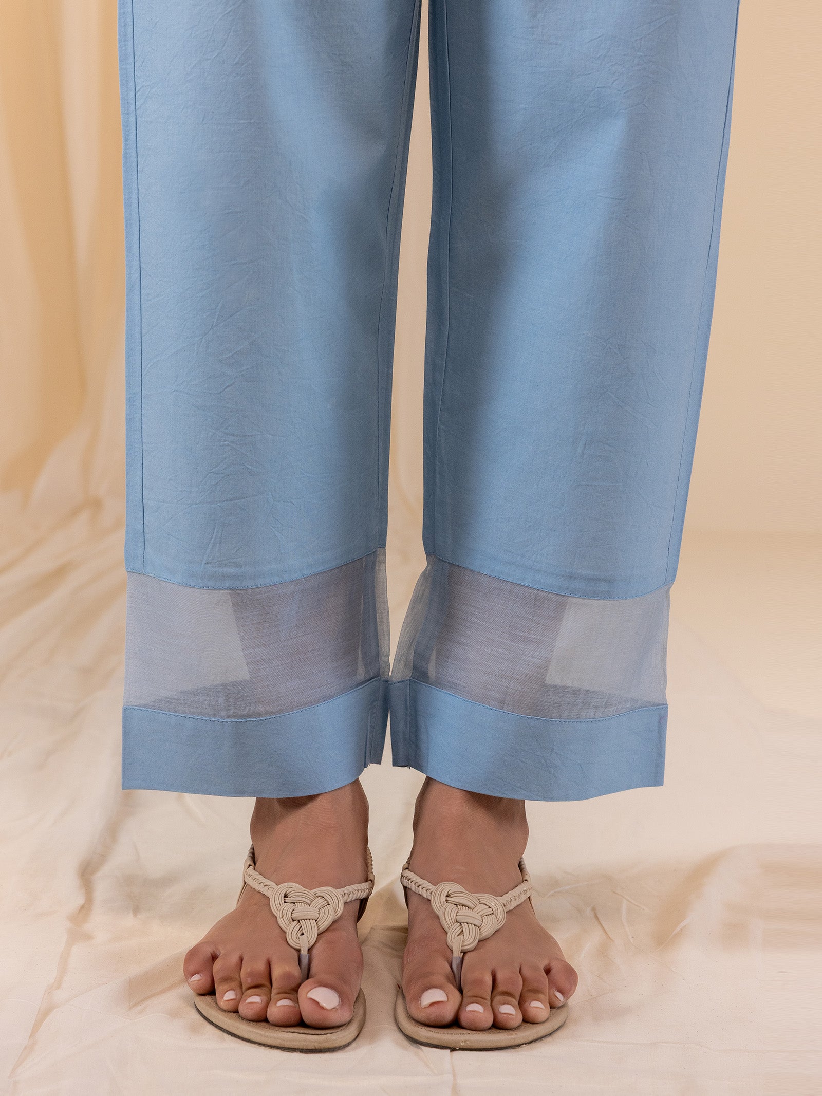 Alice In Wonderland Blue Cotton Straight Pant