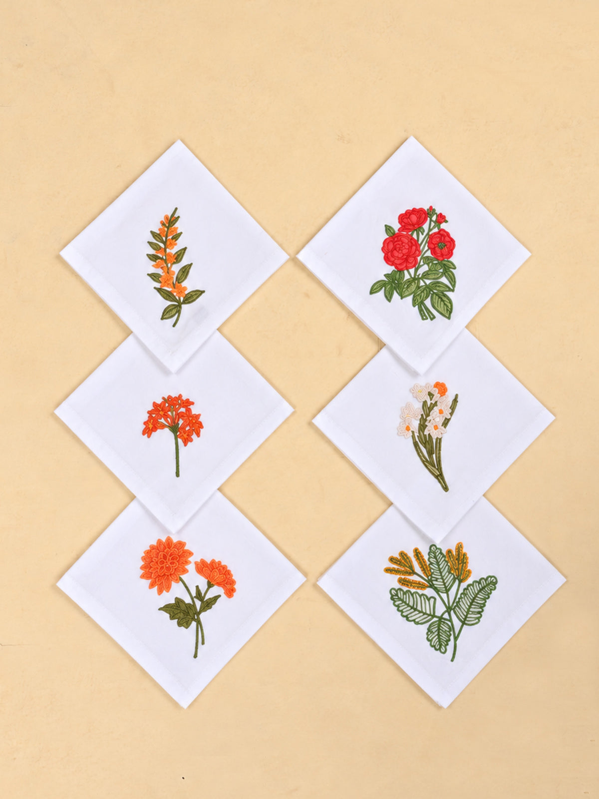 Applique Tea Napkins (Set Of 6)