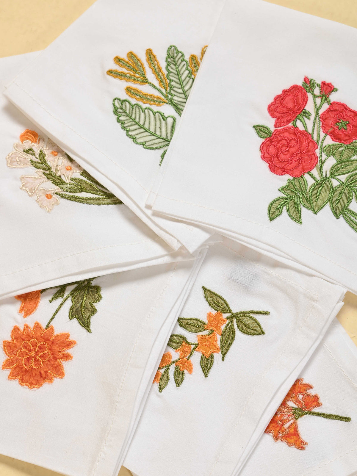 Applique Tea Napkins (Set Of 6)