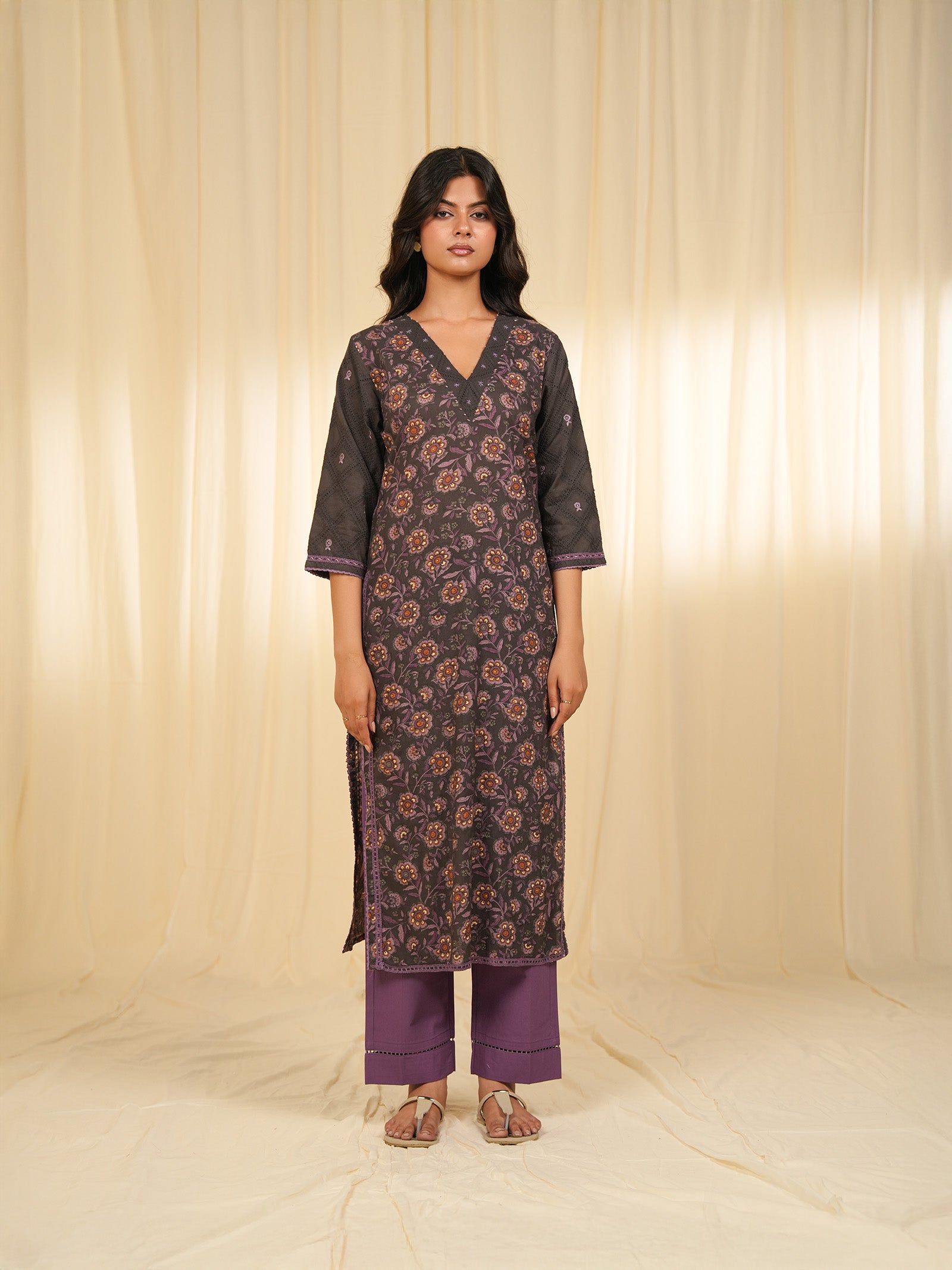 Bandra Brown Cotton Kurta