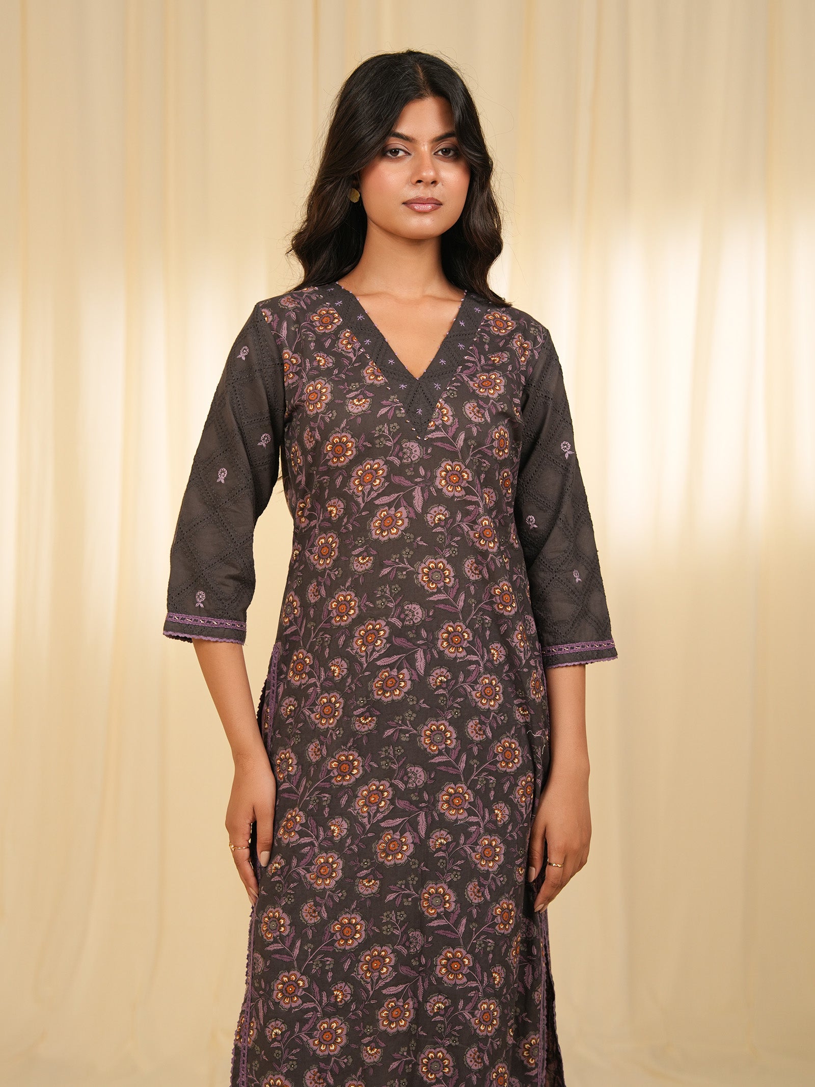 Bandra Brown Cotton Kurta