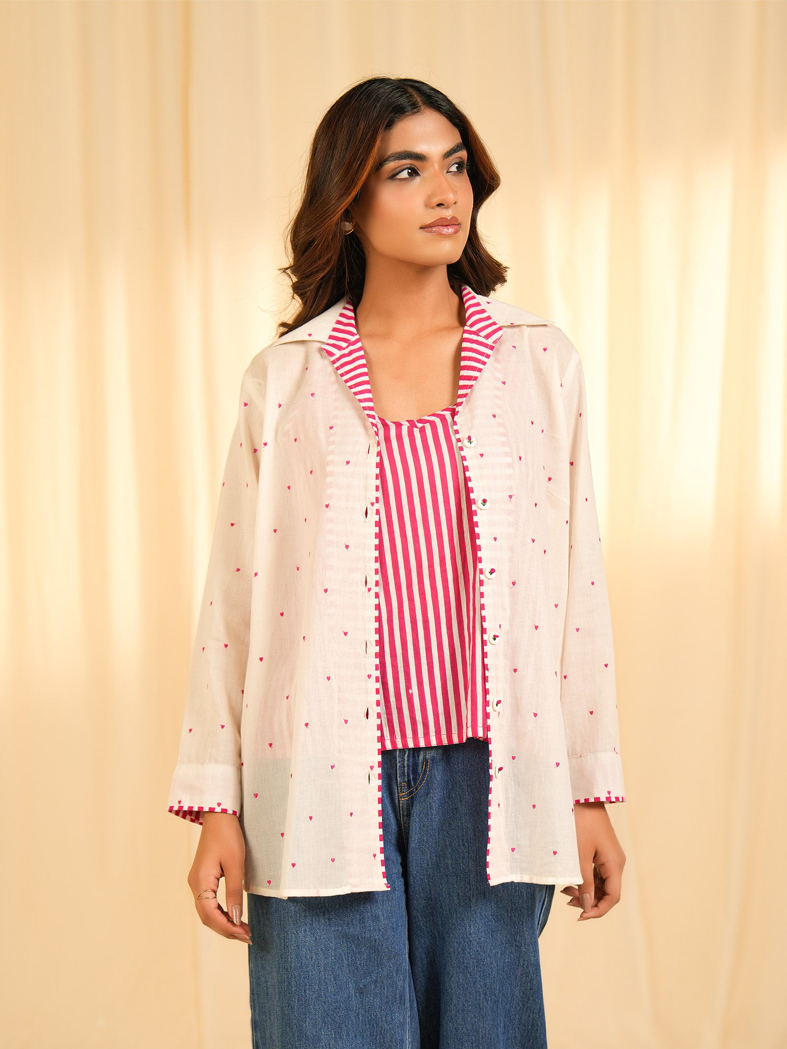 Bare Hearts Voile Shirt (Set Of 2)