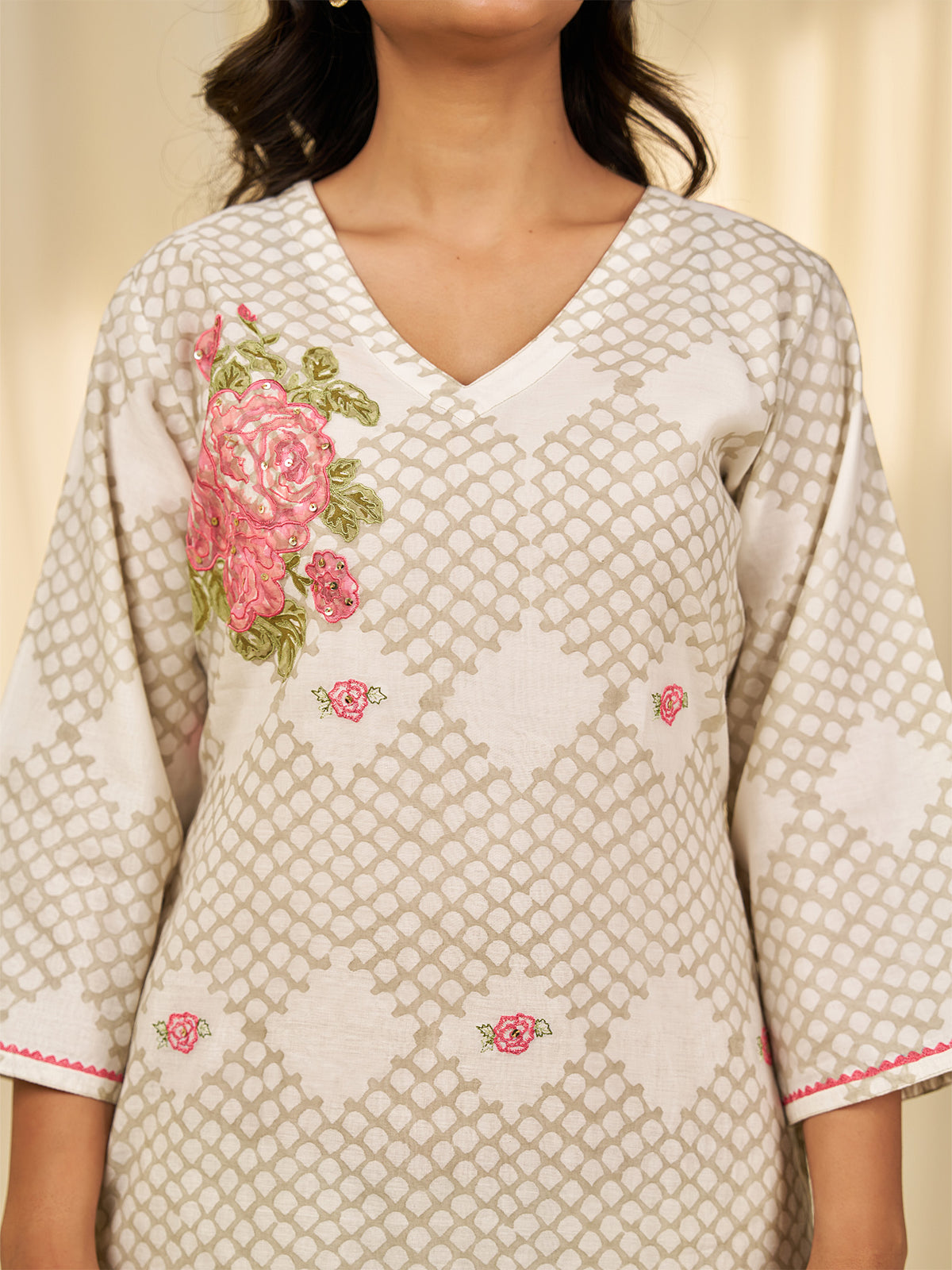 Bare Ivory Rosa Chanderi Kurta