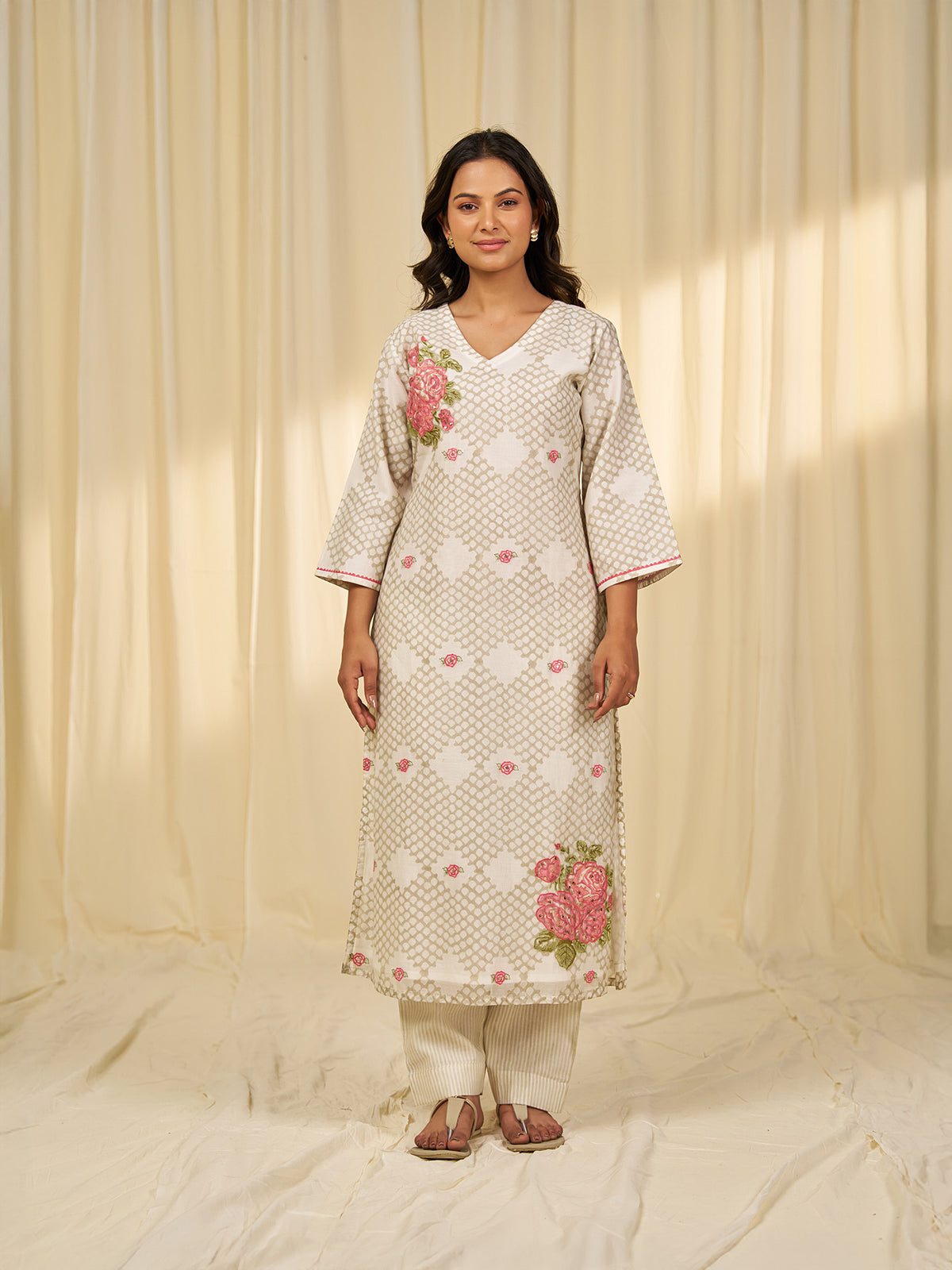 Bare Ivory Rosa Chanderi Kurta