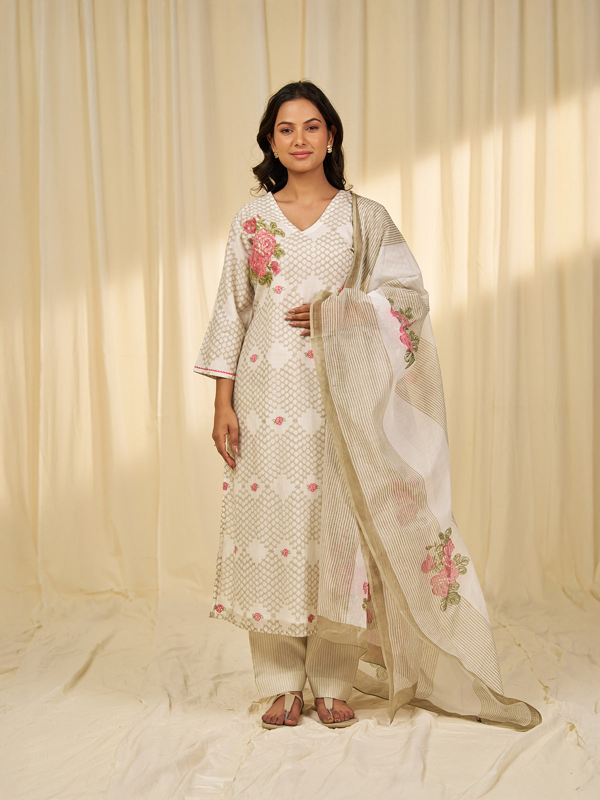 Bare Ivory Rosa Chanderi Kurta