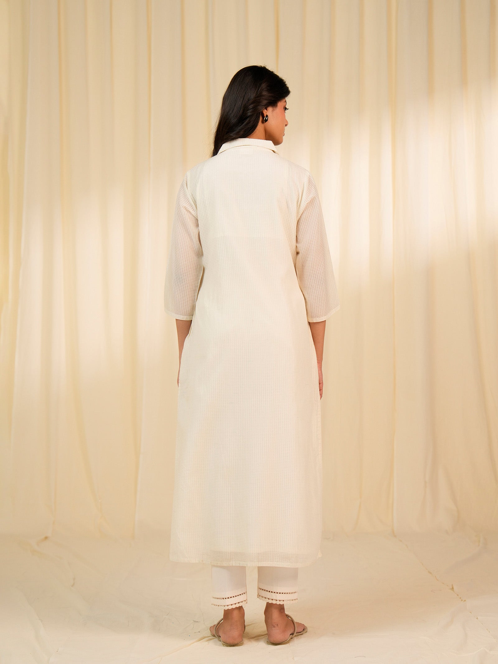 Bare Ivory Viscose Cotton Kurta