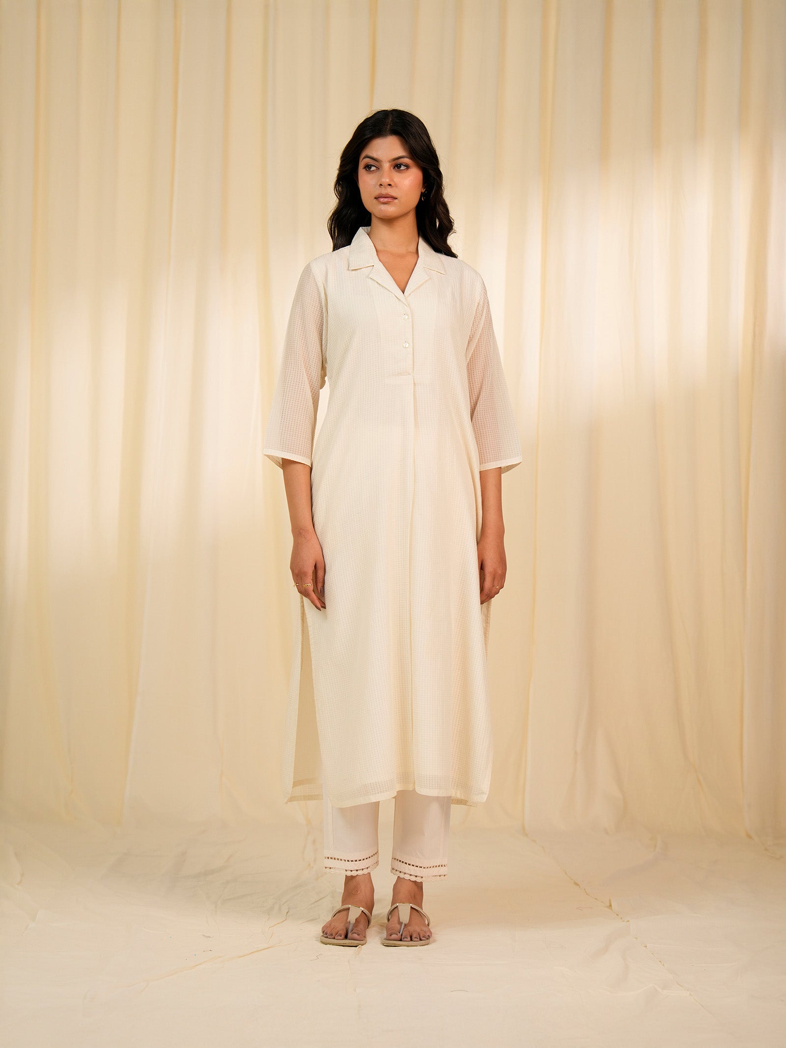 Bare Ivory Viscose Cotton Kurta