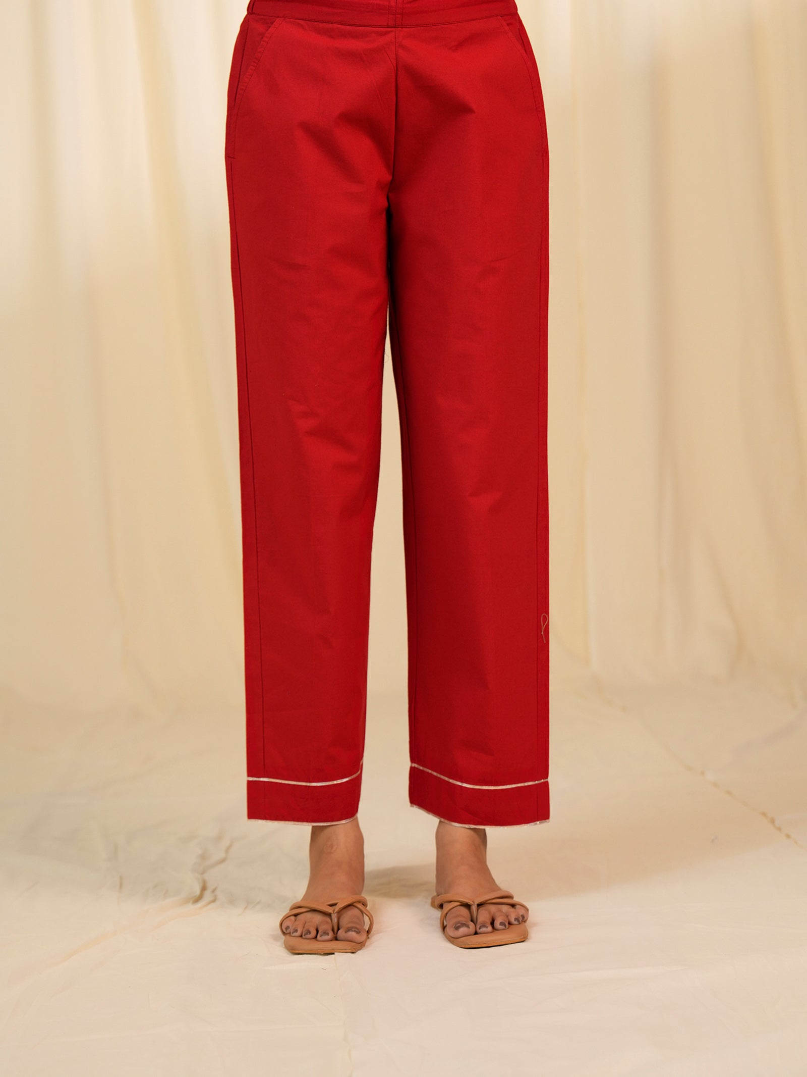 Basanti Cotton Straight Pants