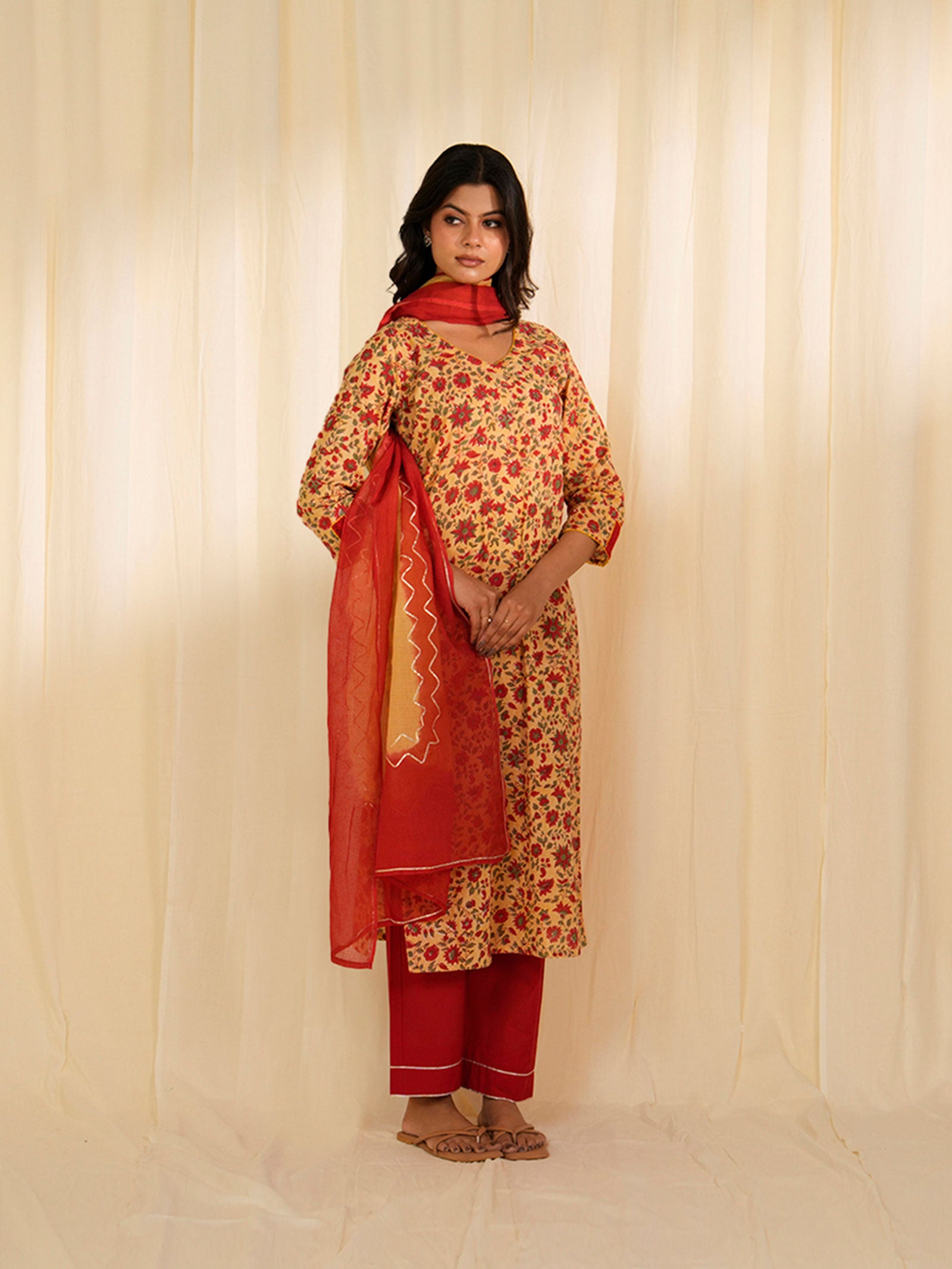 Basanti Voile Kurta