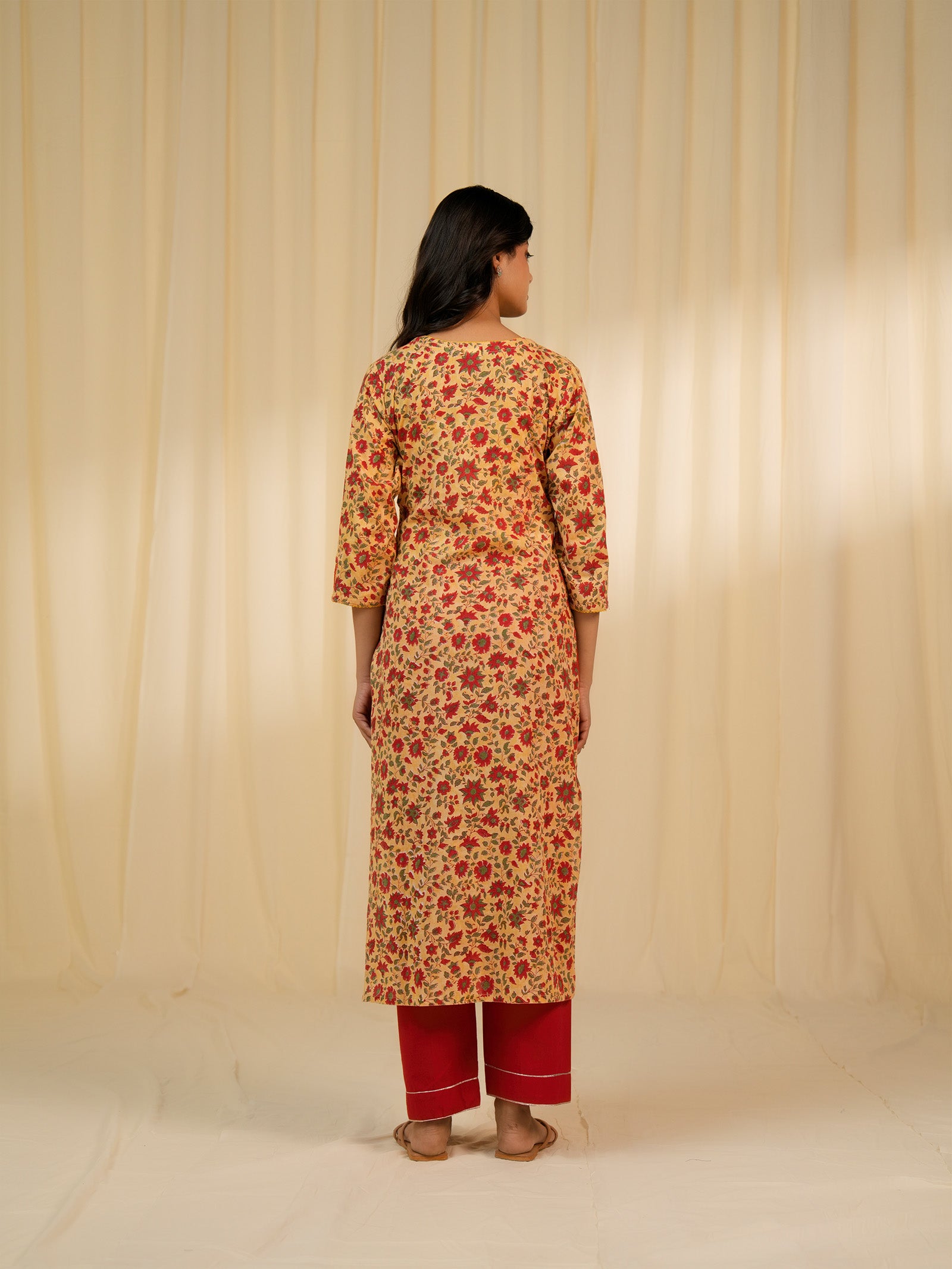 Basanti Voile Kurta