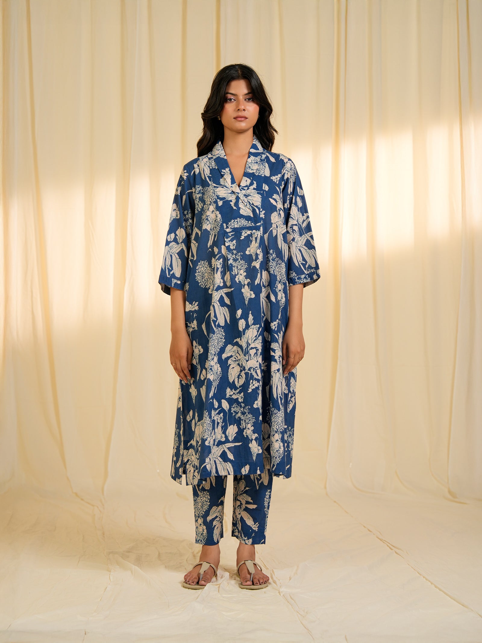 Basic Blue Cotton Kurta