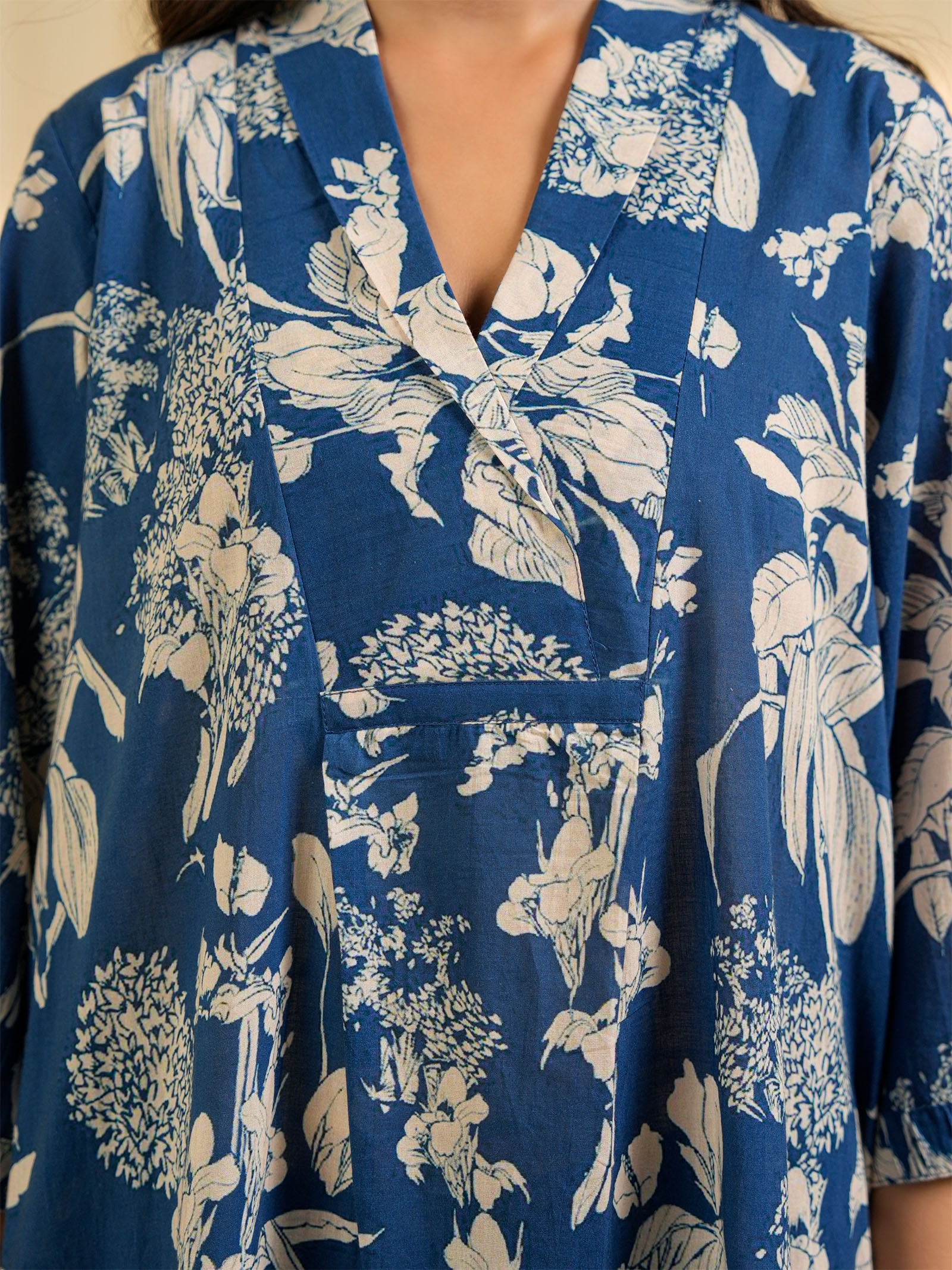 Basic Blue Cotton Kurta