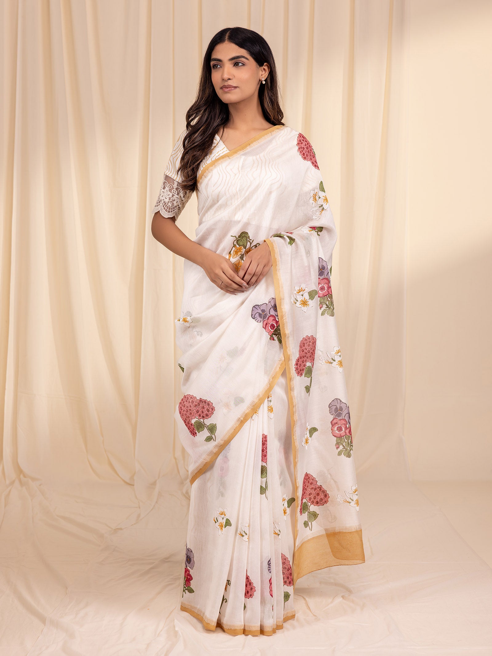 Bawan Rang Chanderi Saree