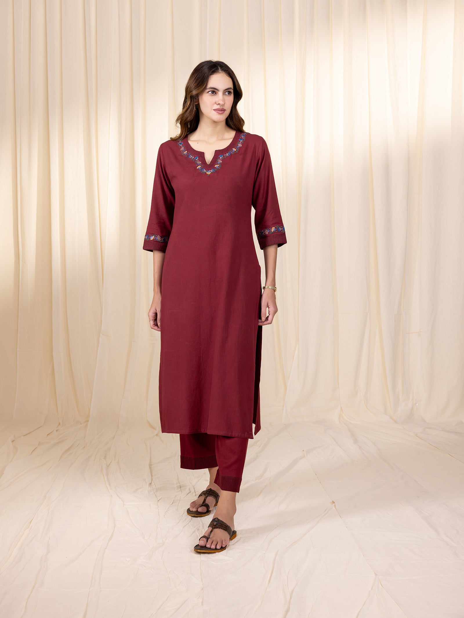 Berry Twill Kurta