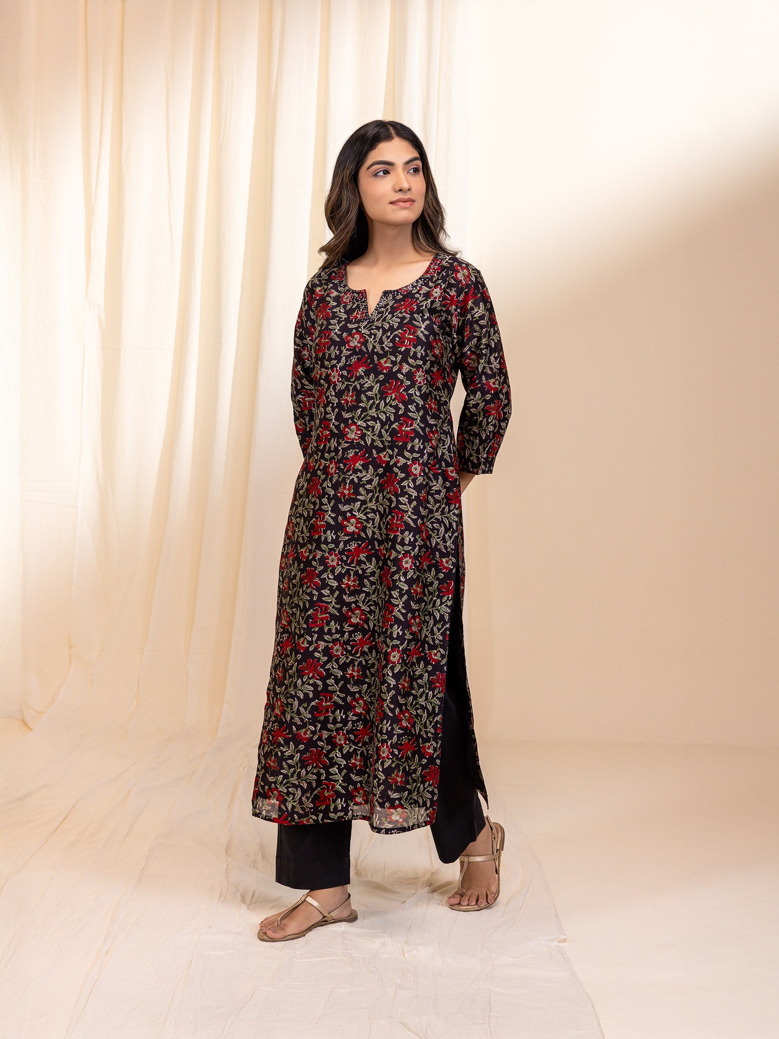 Black Beauty Chanderi Kurta