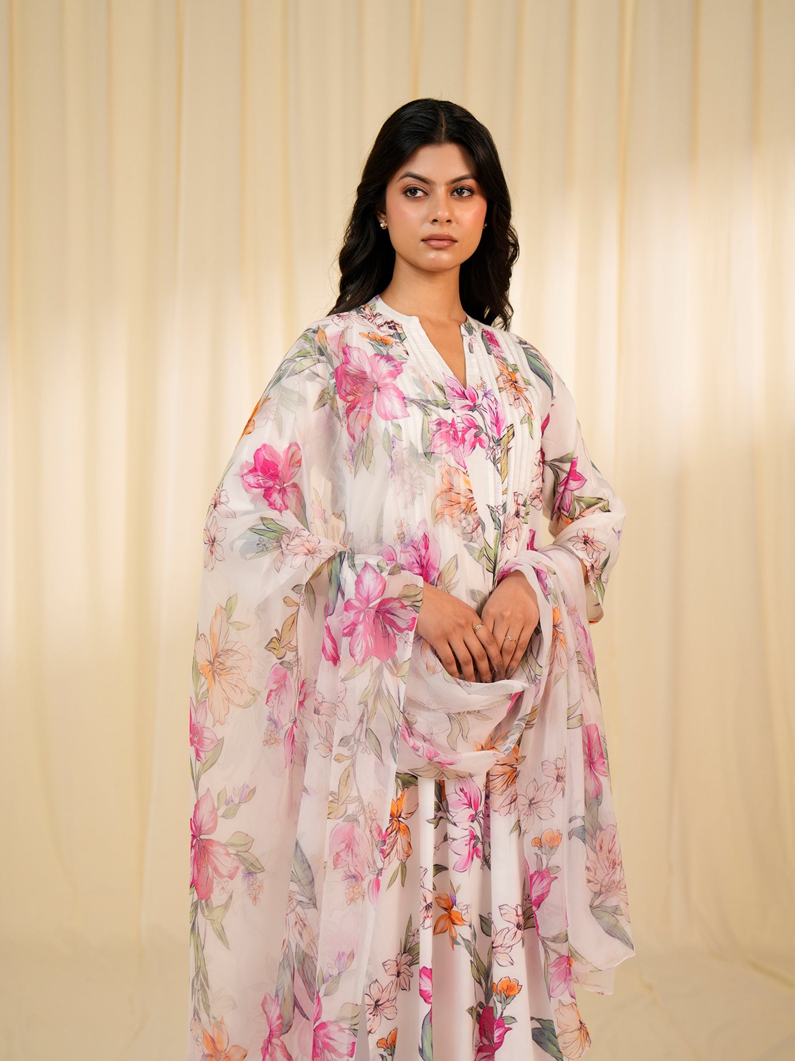 Bloom Meadow Chiffon Dupatta