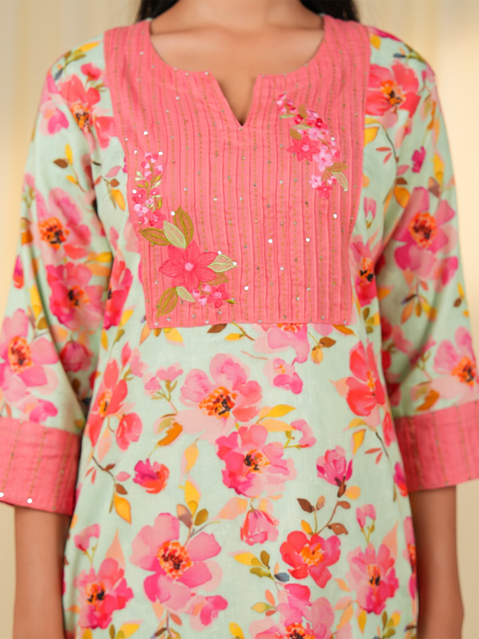 Blossom Mist Cotton Kurta
