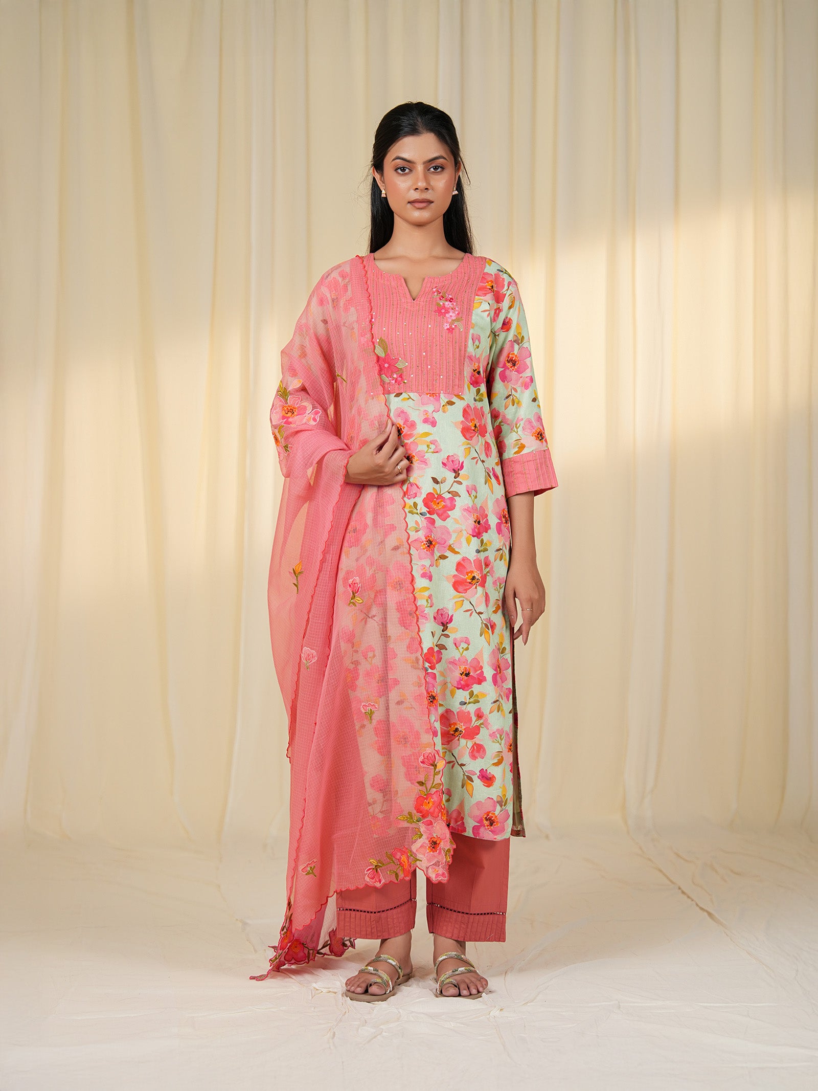 Blossom Mist Cotton Kurta