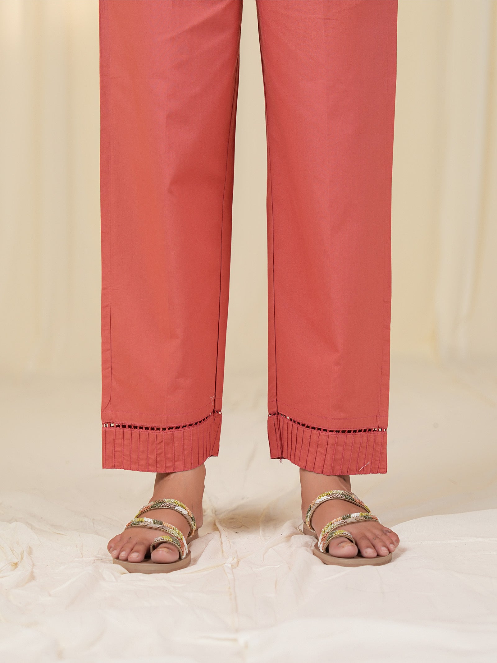 Blossom Mist Cotton Straight Pants