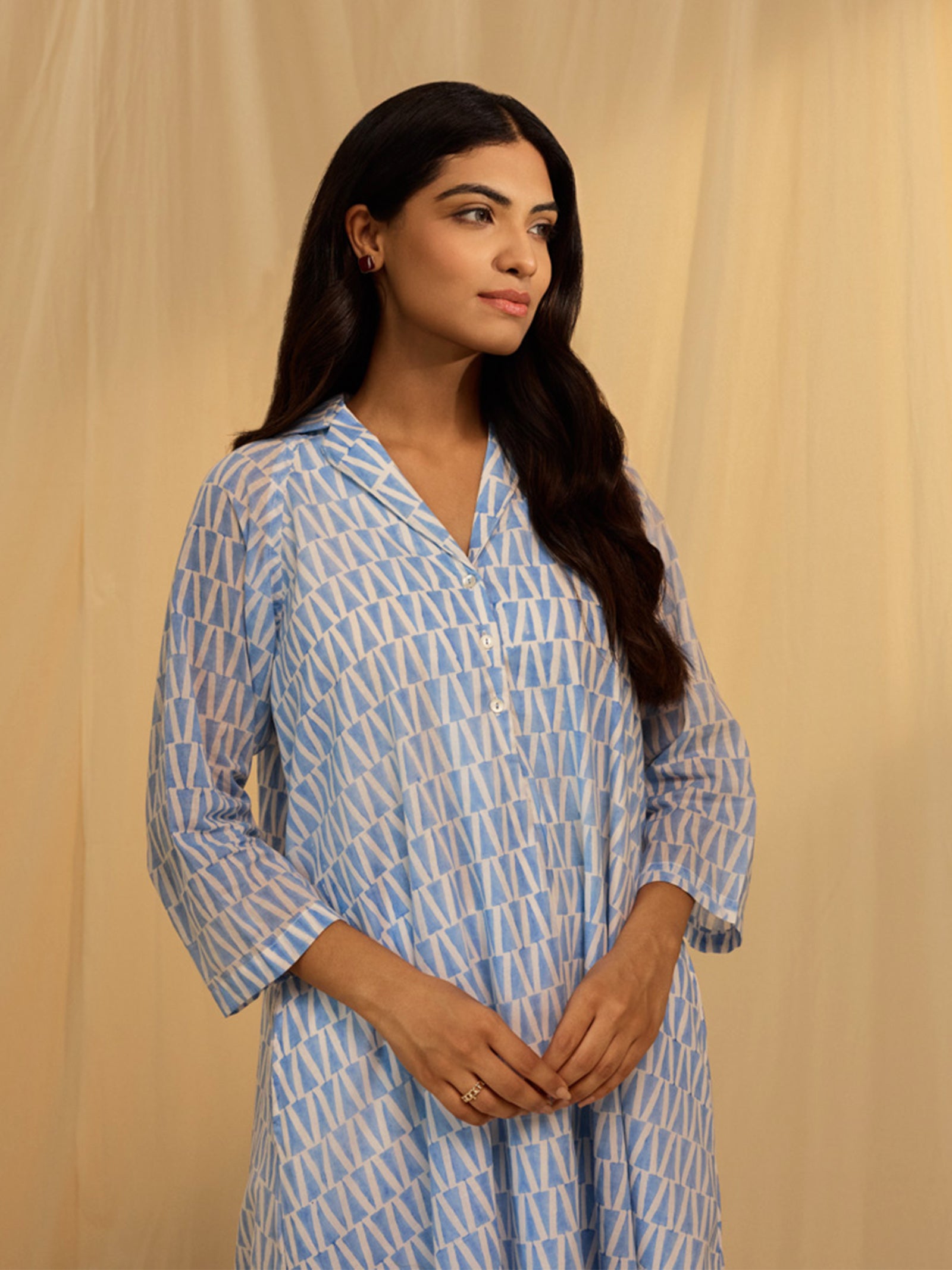 Blue Trinity Voile Kurta