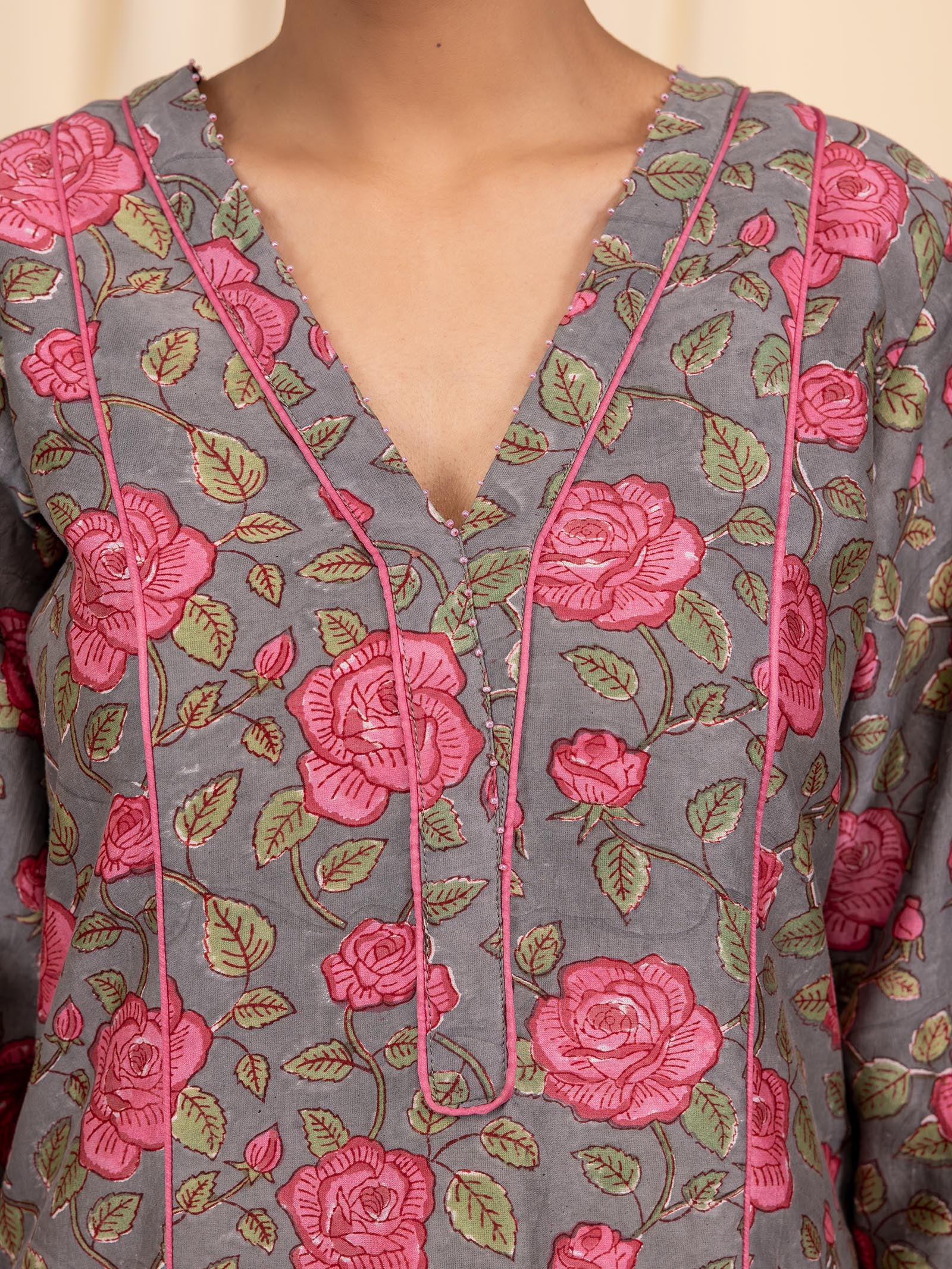 Blush Over Stone Chanderi Kurta