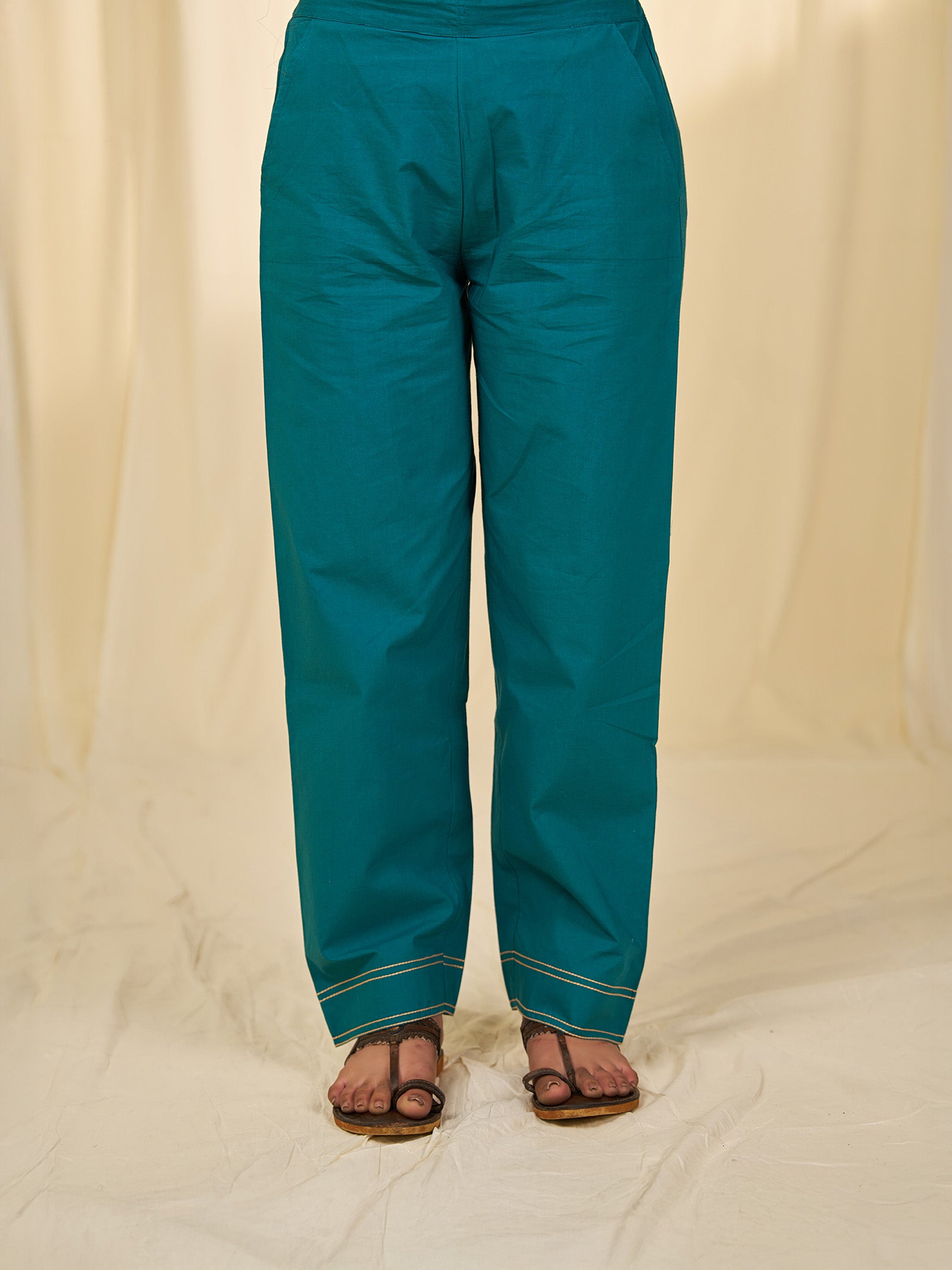 Bottle Jazz Cotton Straight Pants