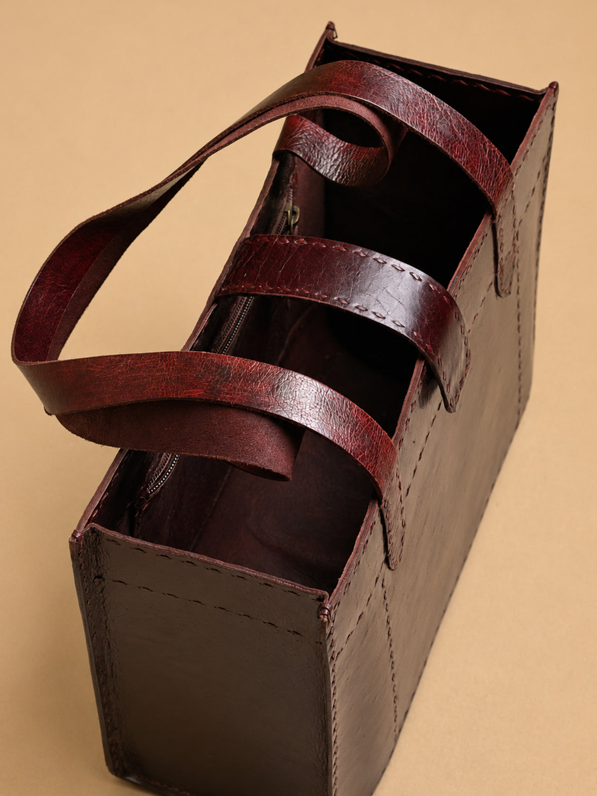 Brown Tote Leather Bag - Medium