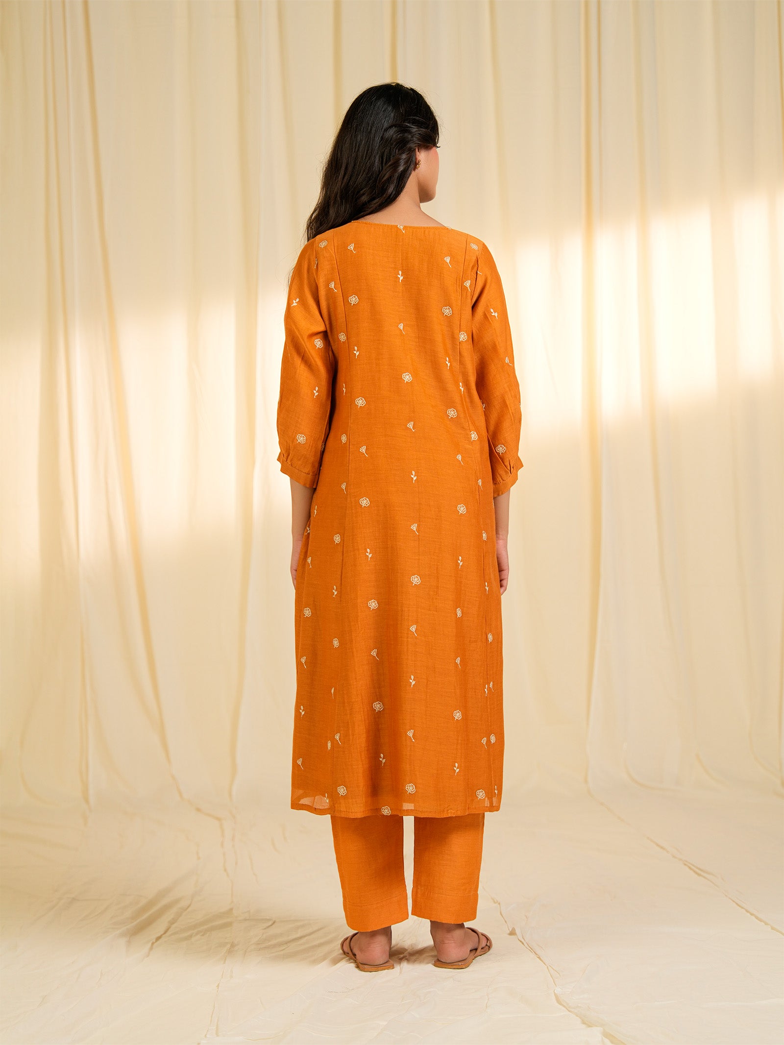 Burnt Gold Chanderi Kurta