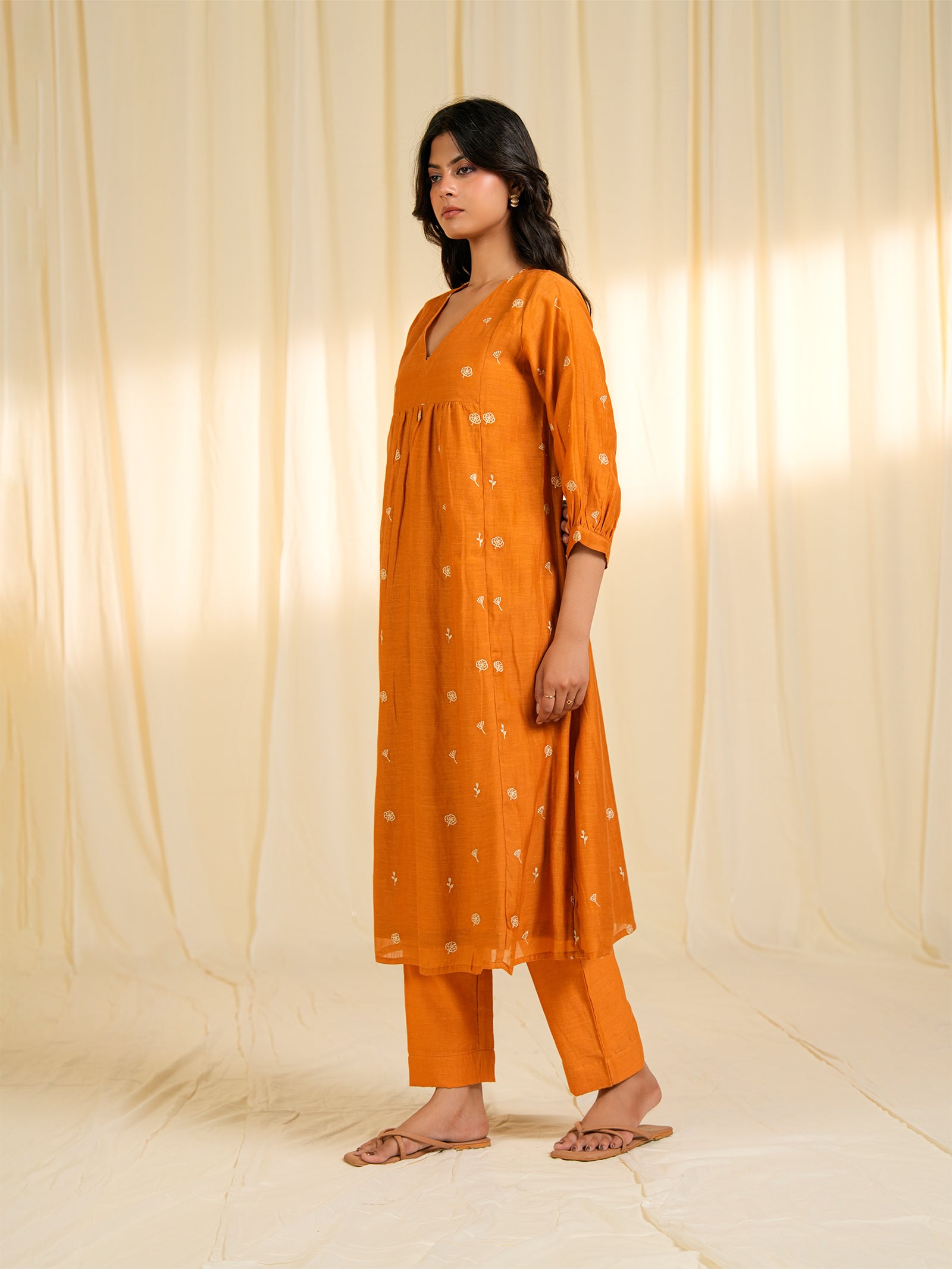 Burnt Gold Chanderi Kurta