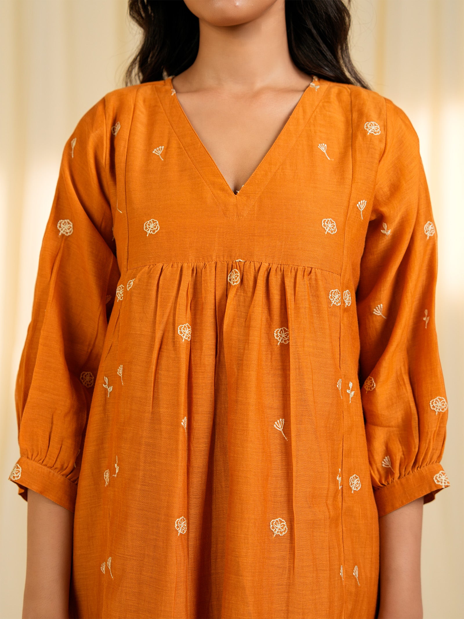 Burnt Gold Chanderi Kurta