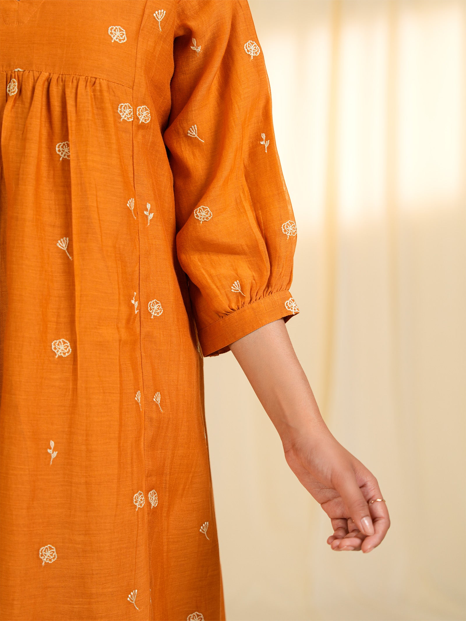Burnt Gold Chanderi Kurta