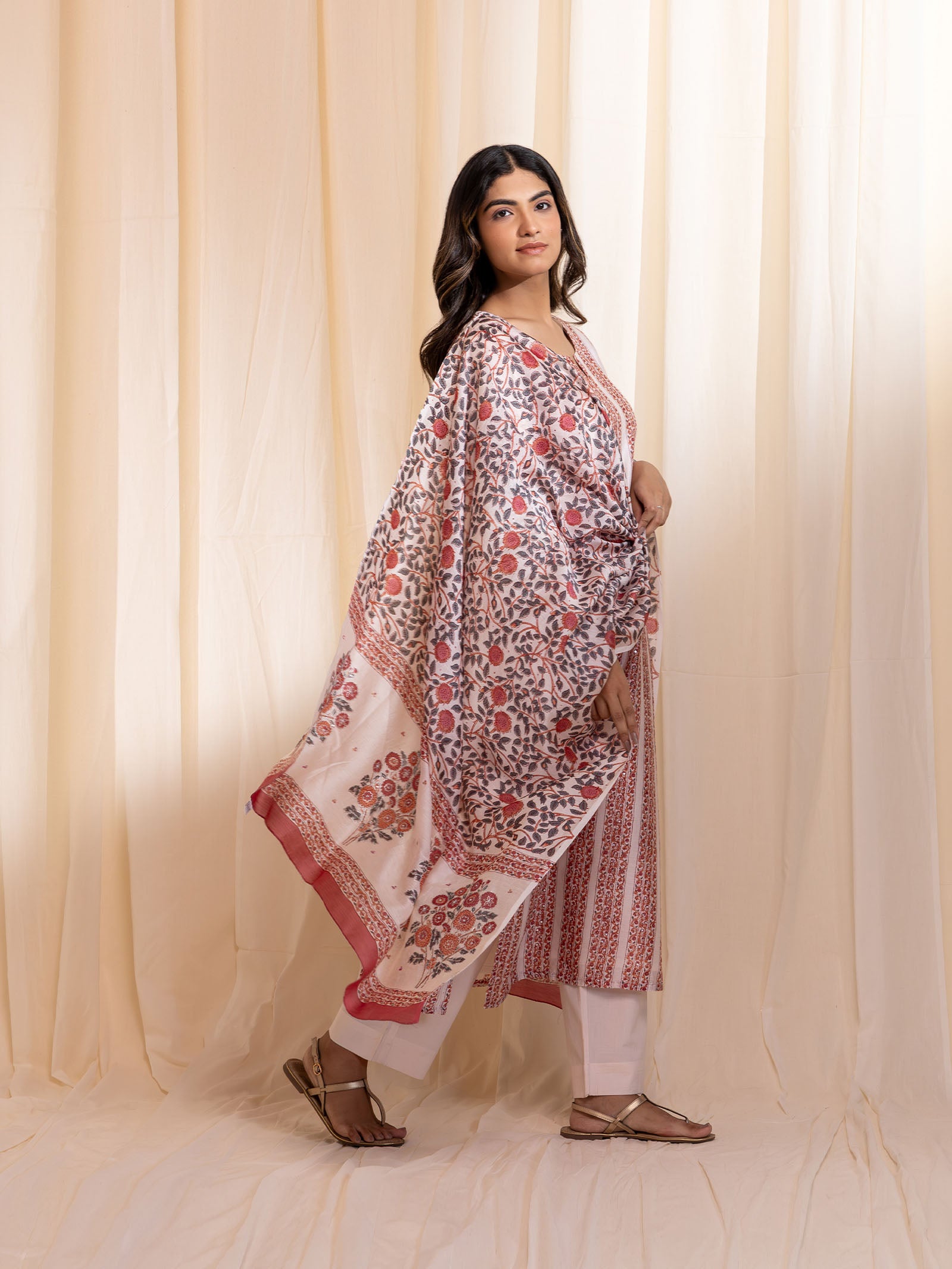 Butter and Blush Chanderi Dupatta