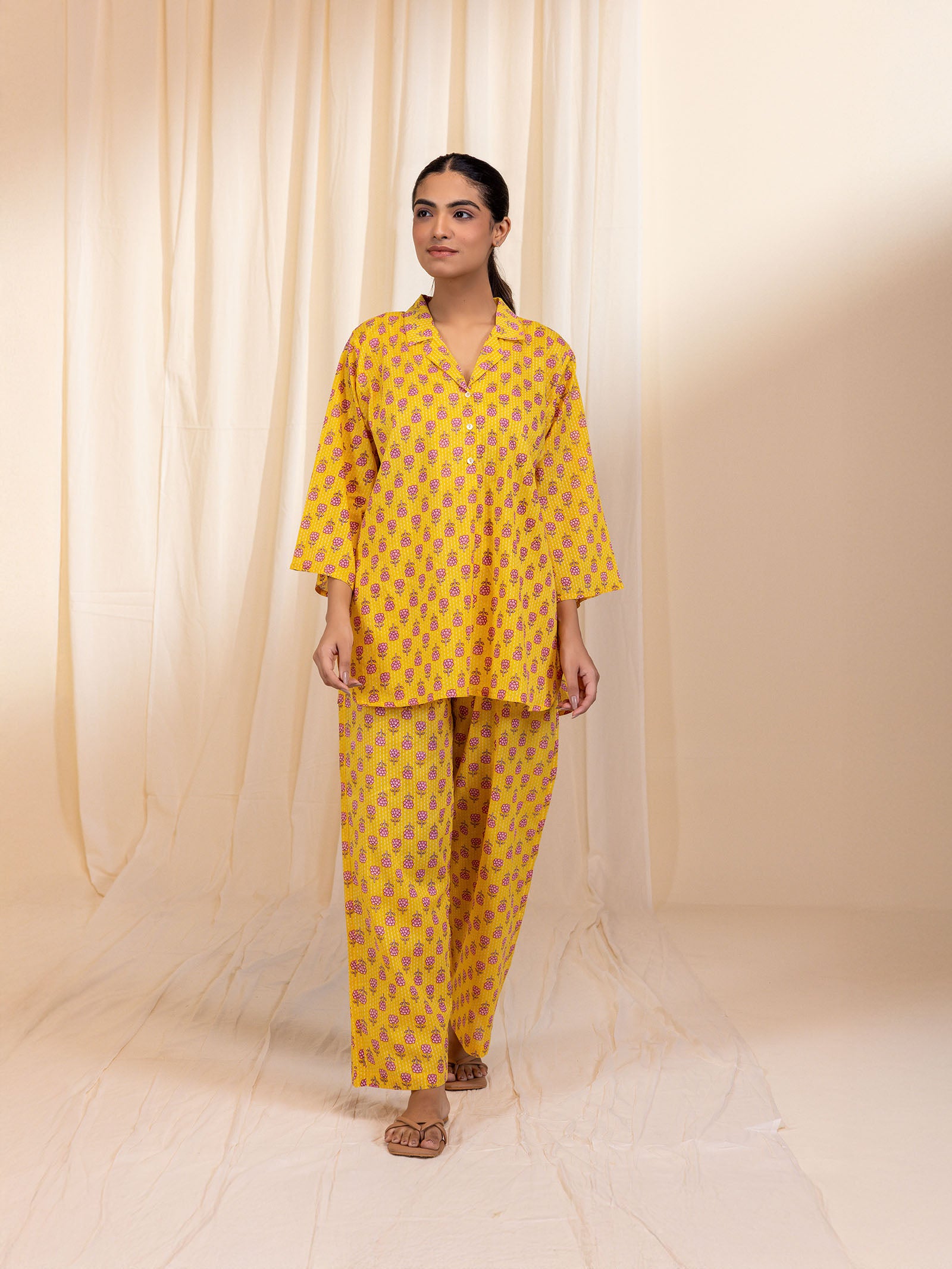 Buttercup Blush Voile Night Suit