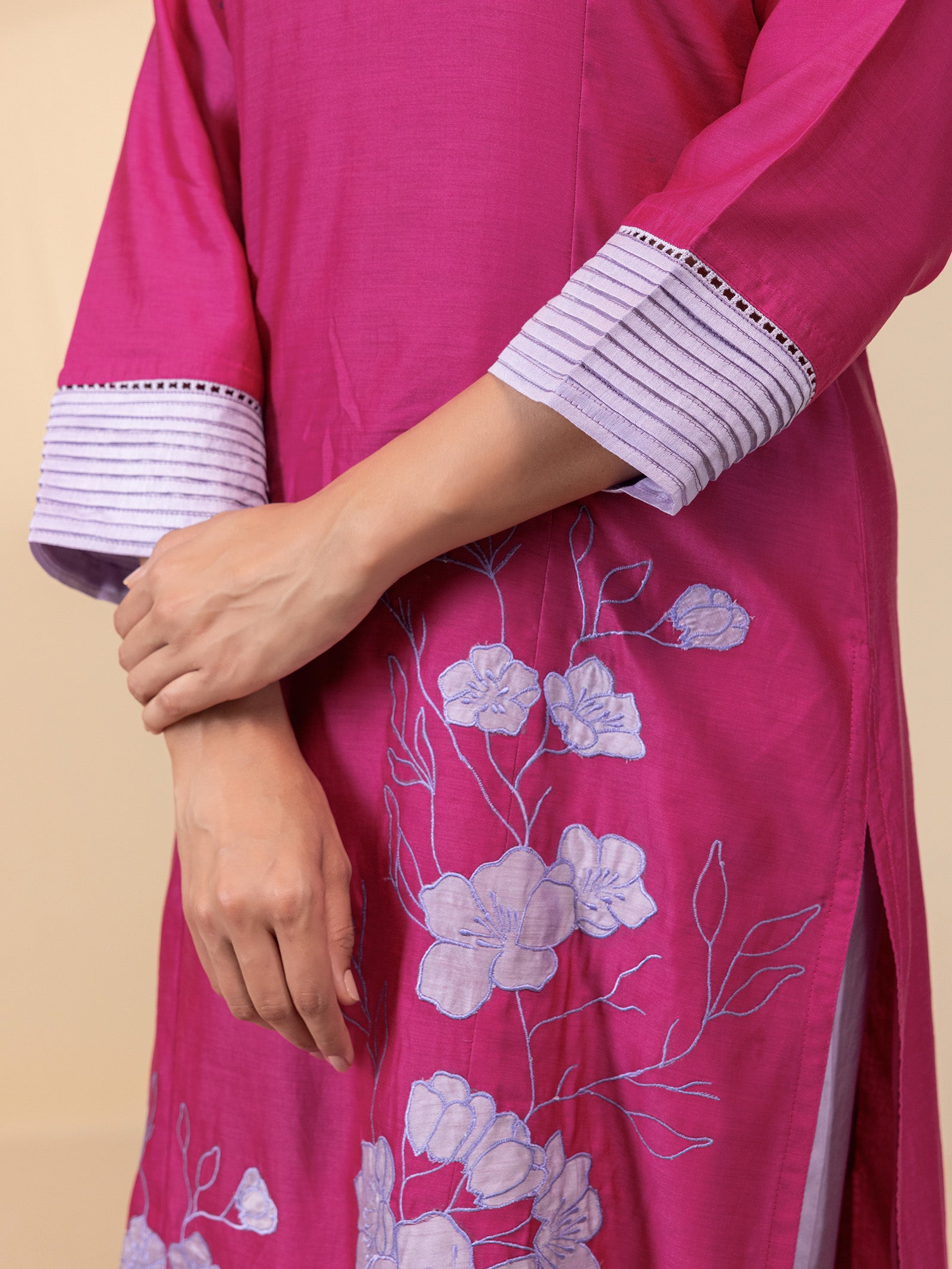 C-B Pink Chanderi Kurta