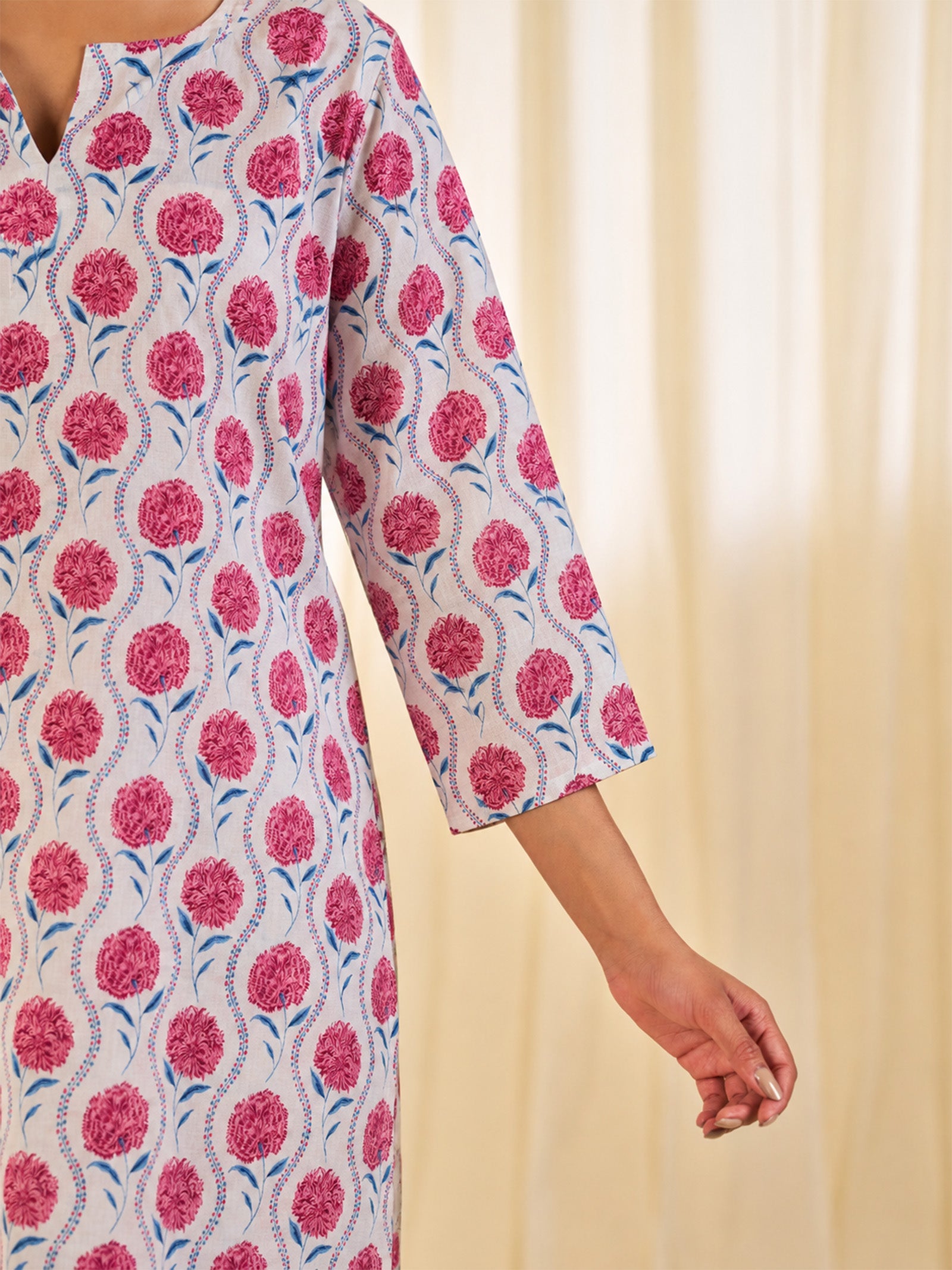 Carnation Pink Cotton Night Suit