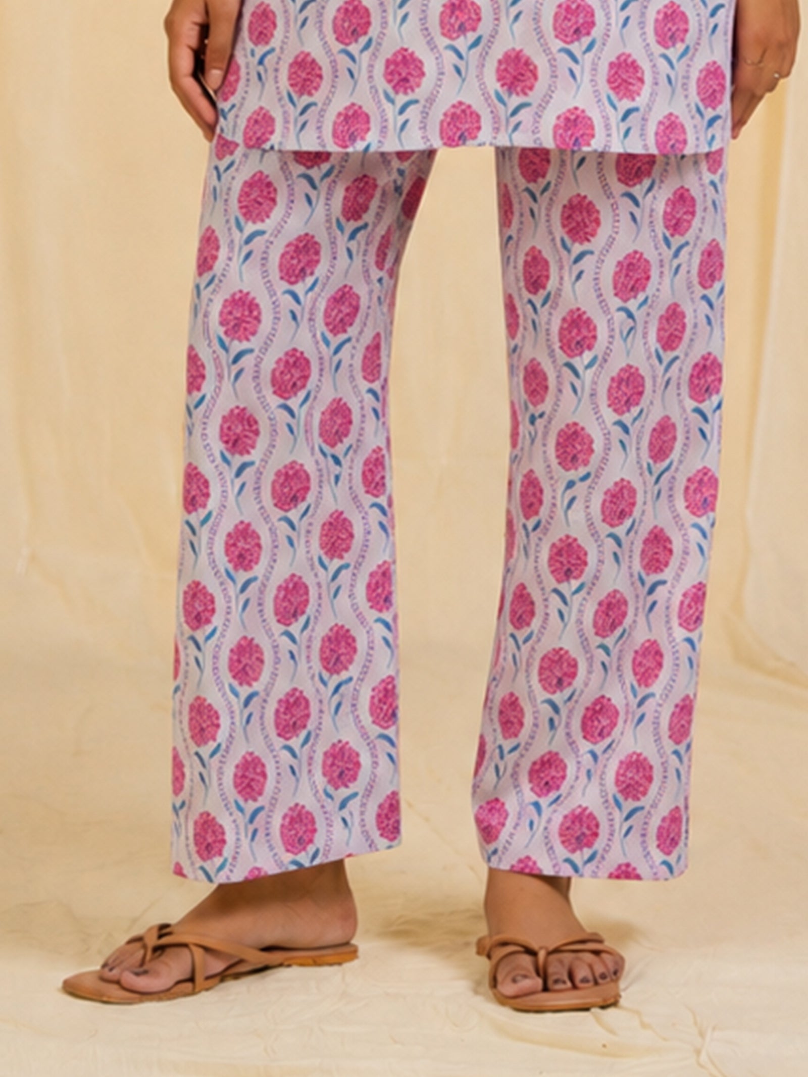 Carnation Pink Cotton Night Suit