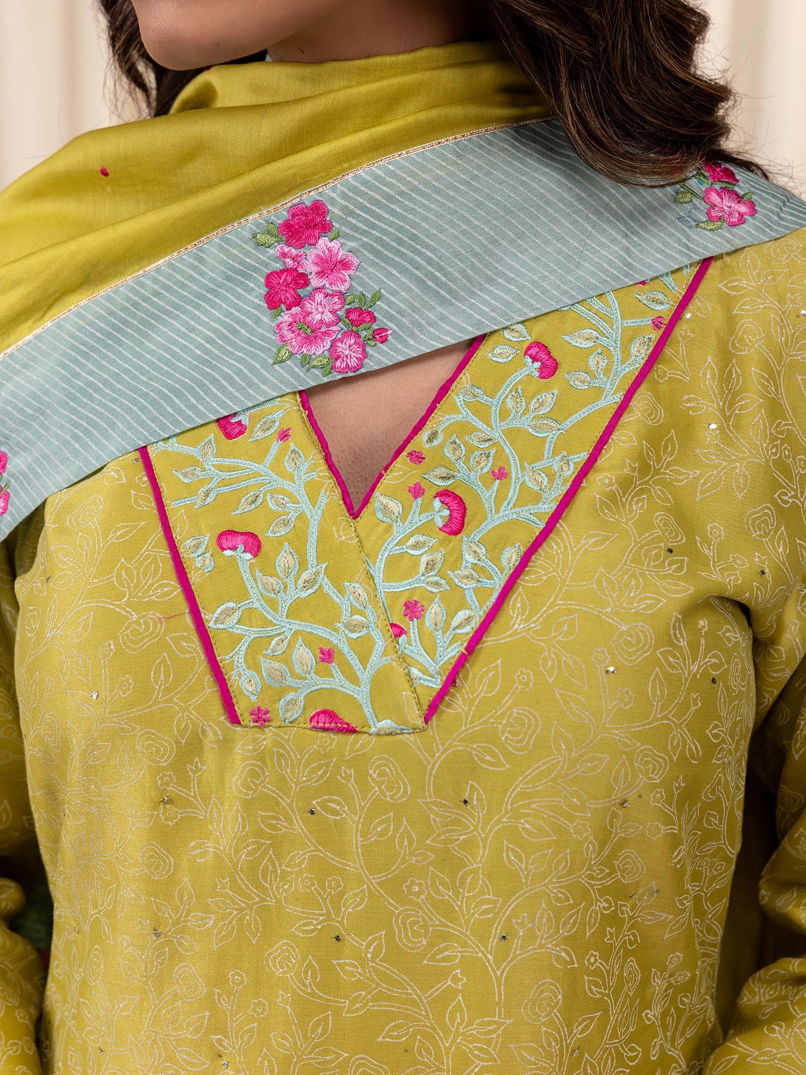 Celebration Citrus Chanderi Dupatta